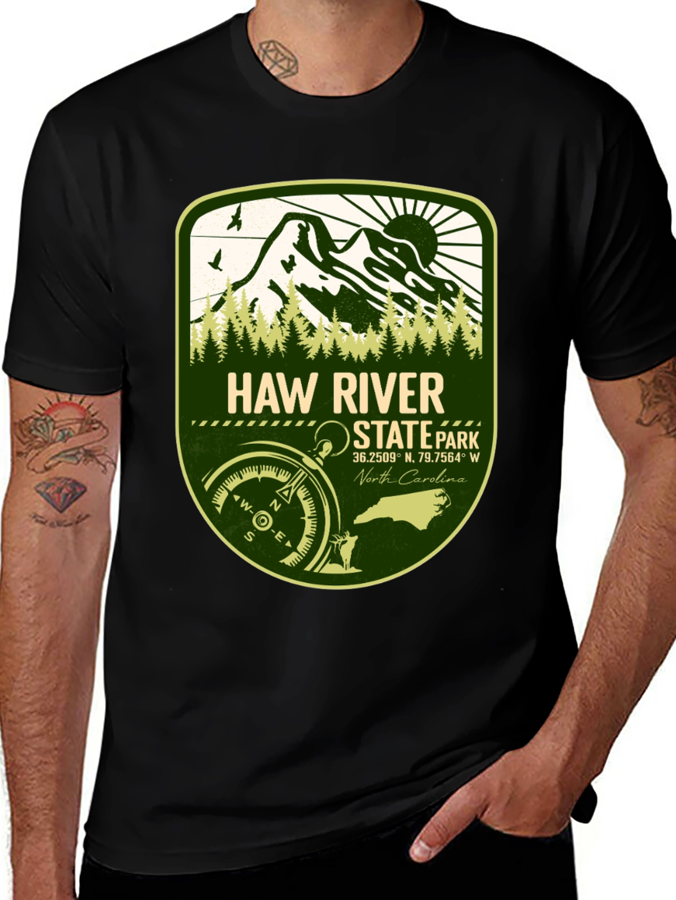 Haw River State Park Black T-Shirt