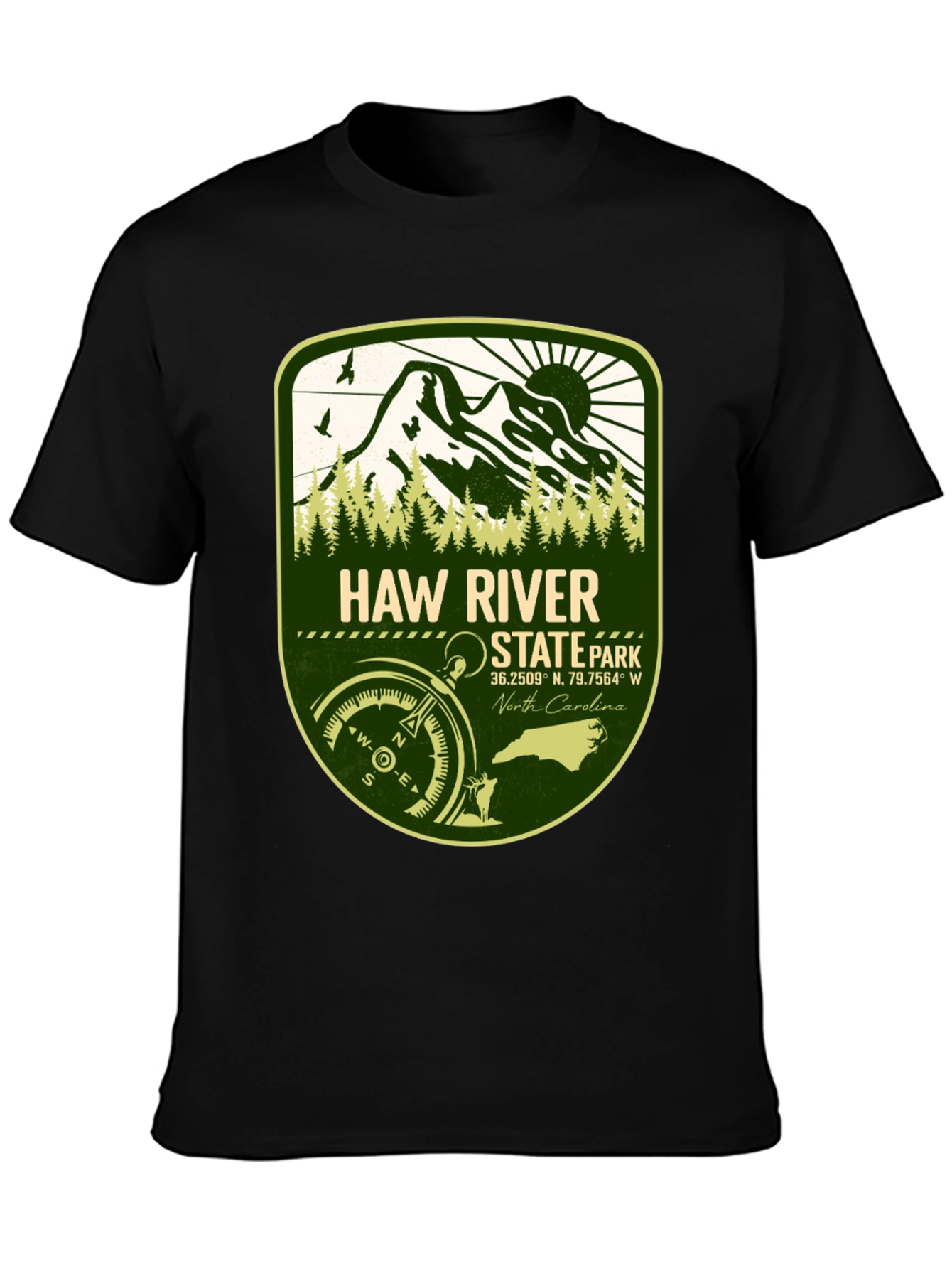 Haw River State Park Black T-Shirt