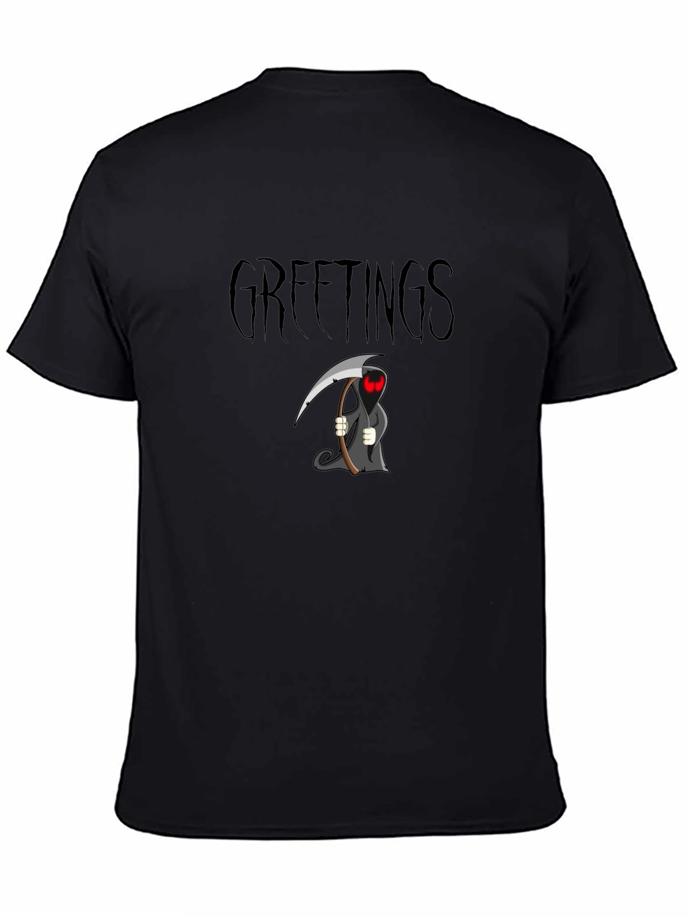 Grim Reaper Greetings Black T-Shirt