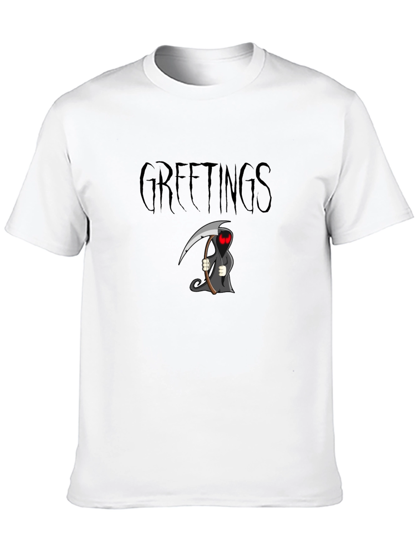 Grim Reaper Greetings Black T-Shirt