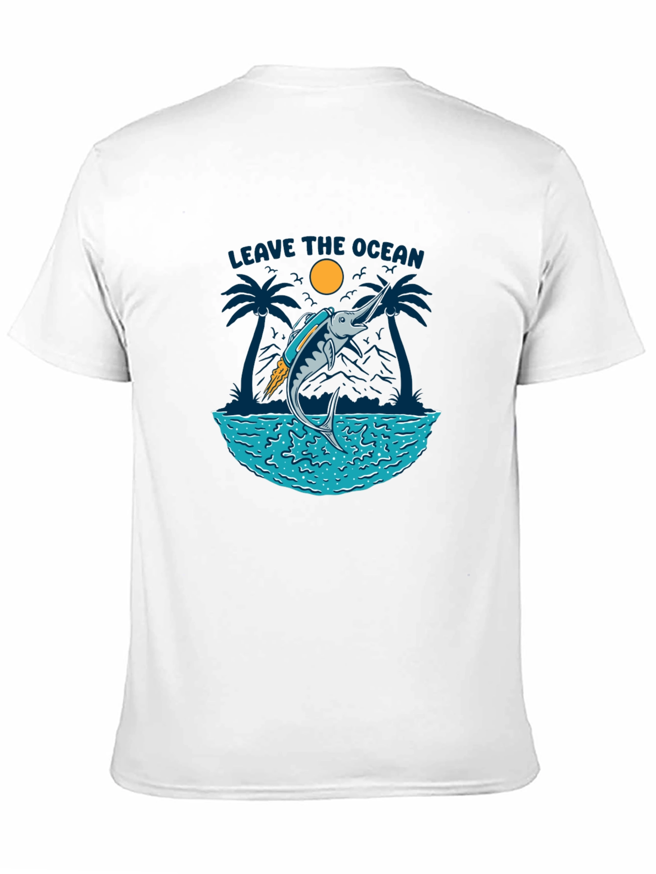 Leave the Ocean Graphic Tee - Black Casual T-Shirt