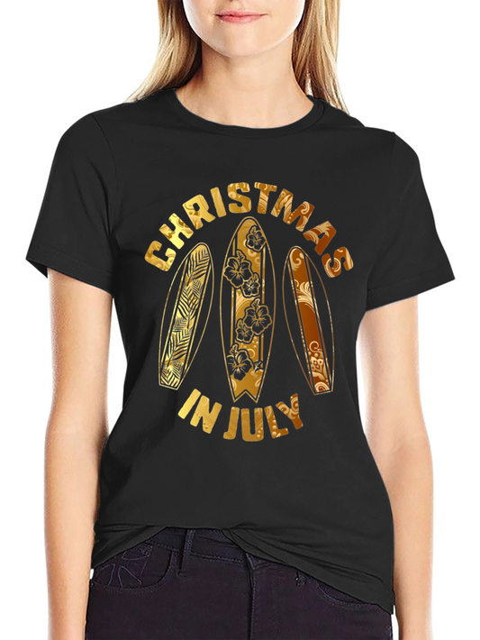 Christmas in July Surfboard Graphic Tee