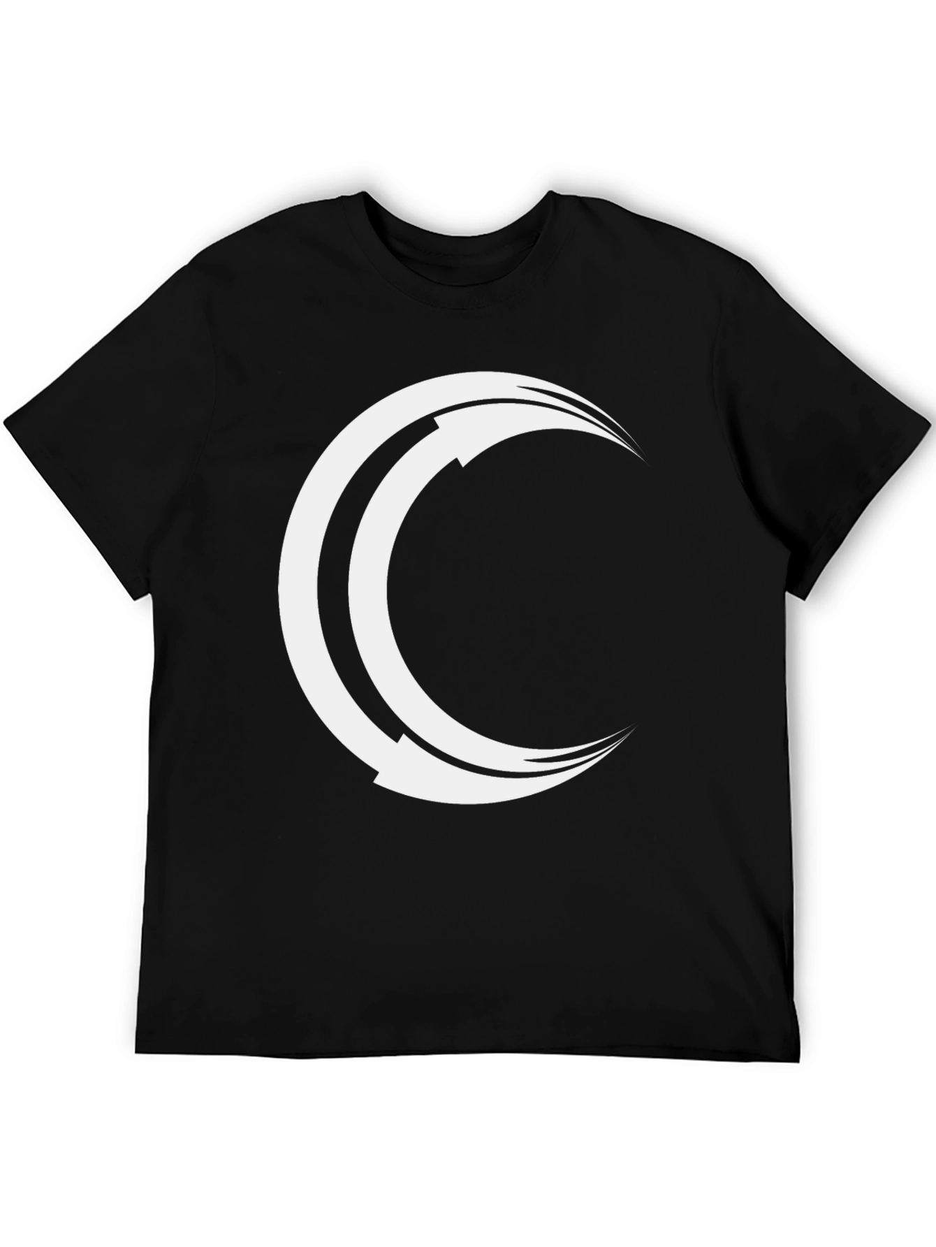 Mens Black Tee with Crescent Arrow Design