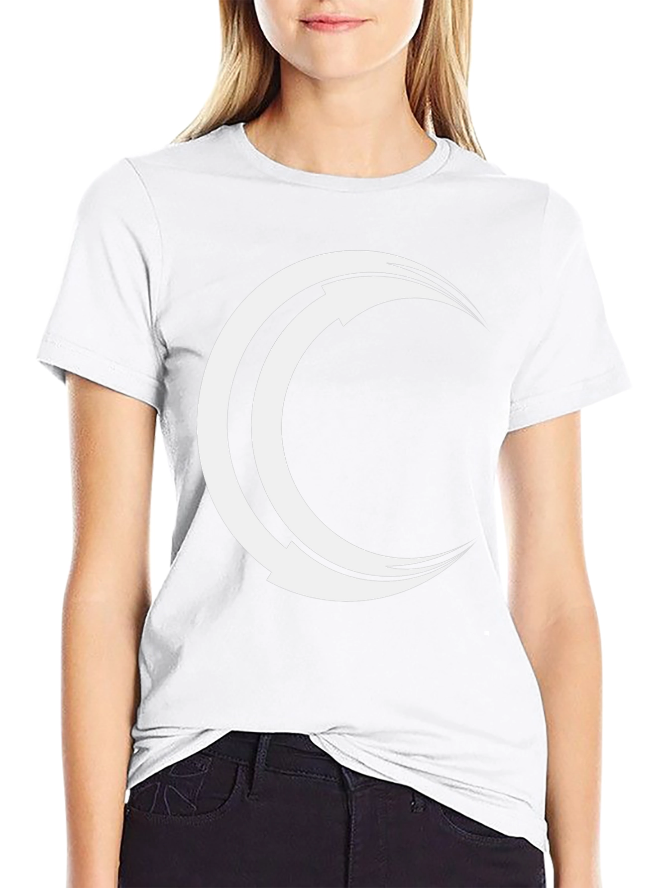 Mens Black Tee with Crescent Arrow Design