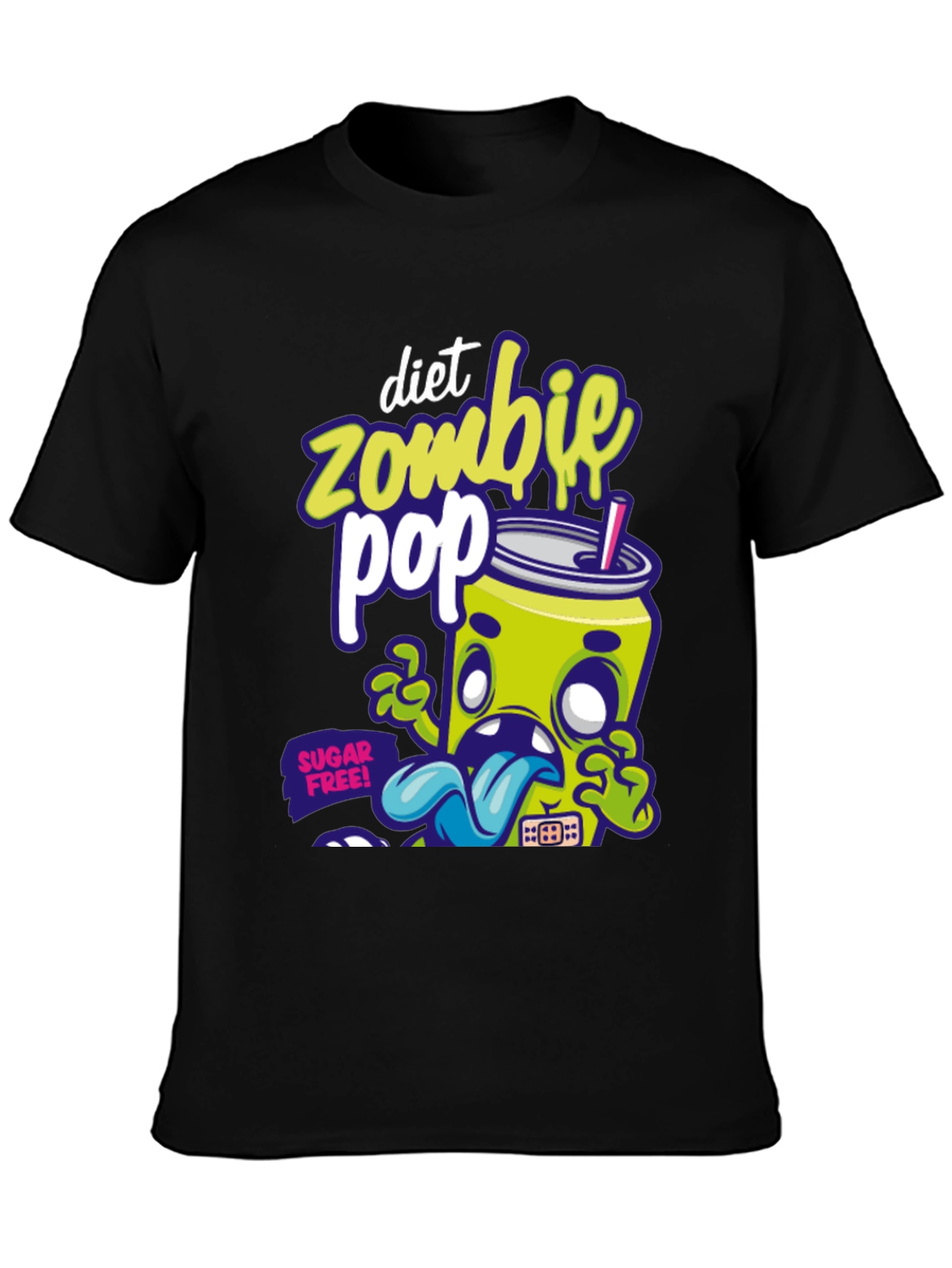 Diet Zombie Pop Graphic T-Shirt - Black