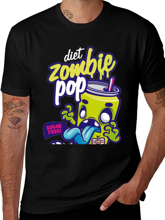 Diet Zombie Pop Graphic T-Shirt - Black