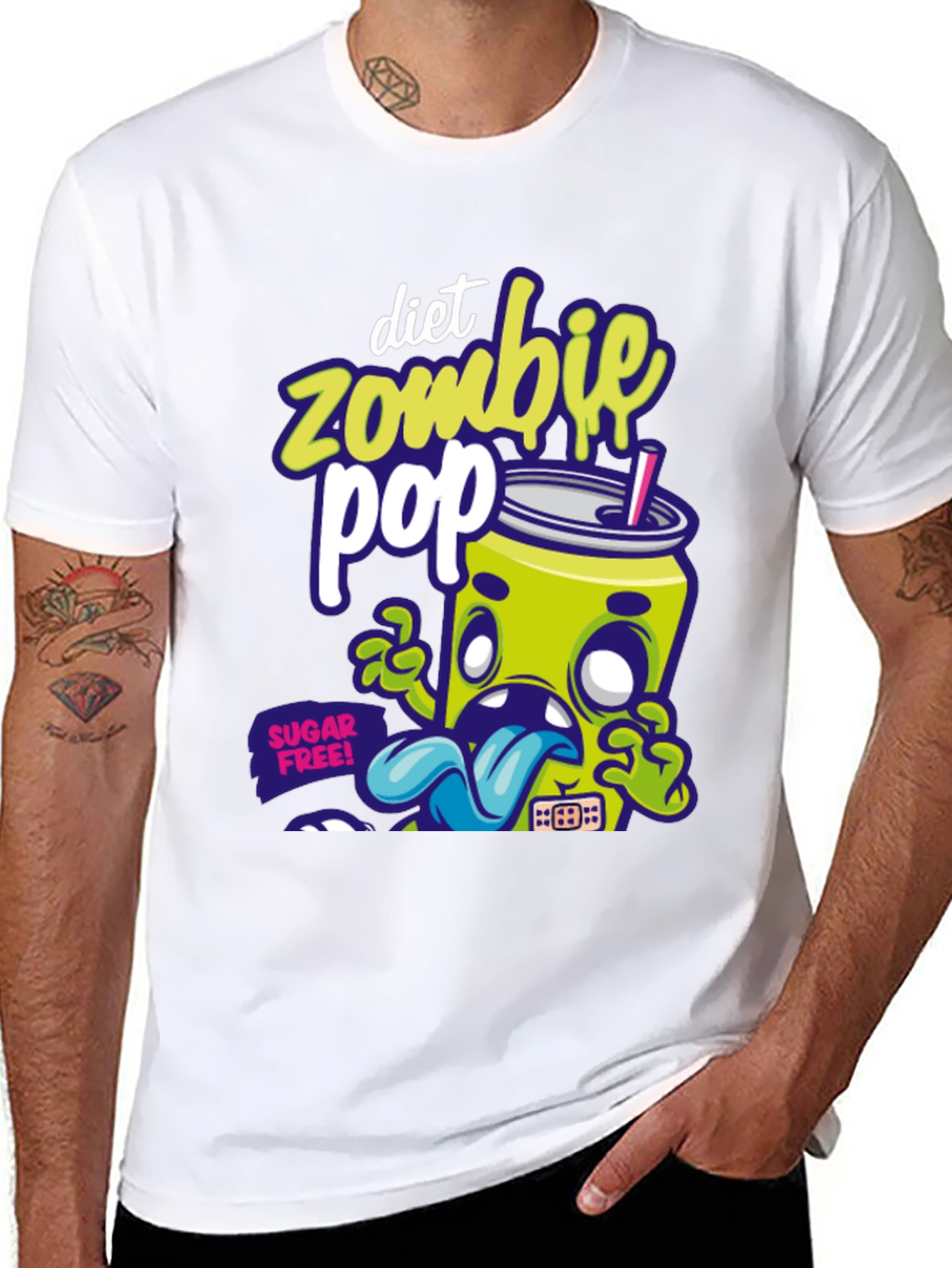 Diet Zombie Pop Graphic T-Shirt - Black