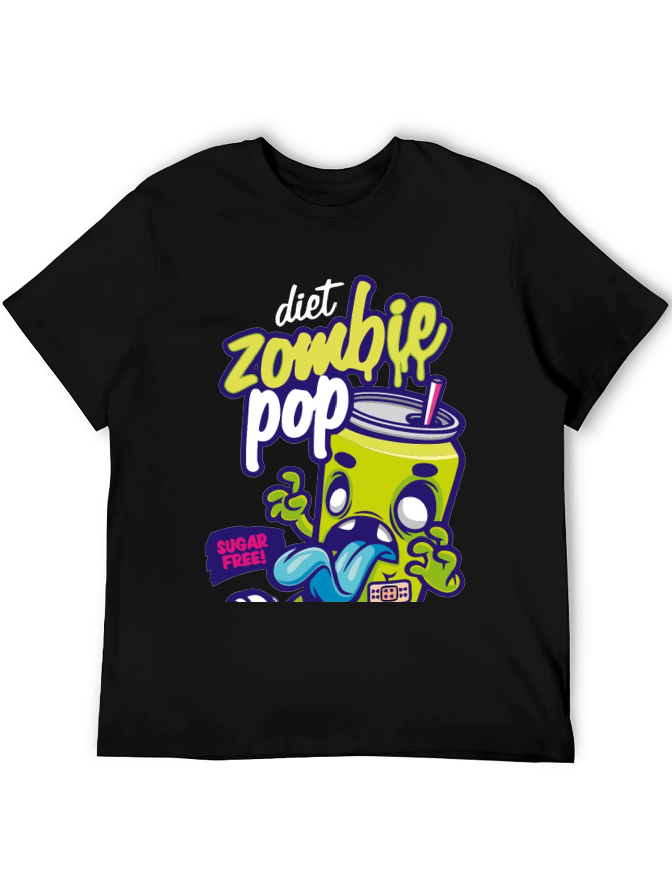 Diet Zombie Pop Graphic T-Shirt - Black