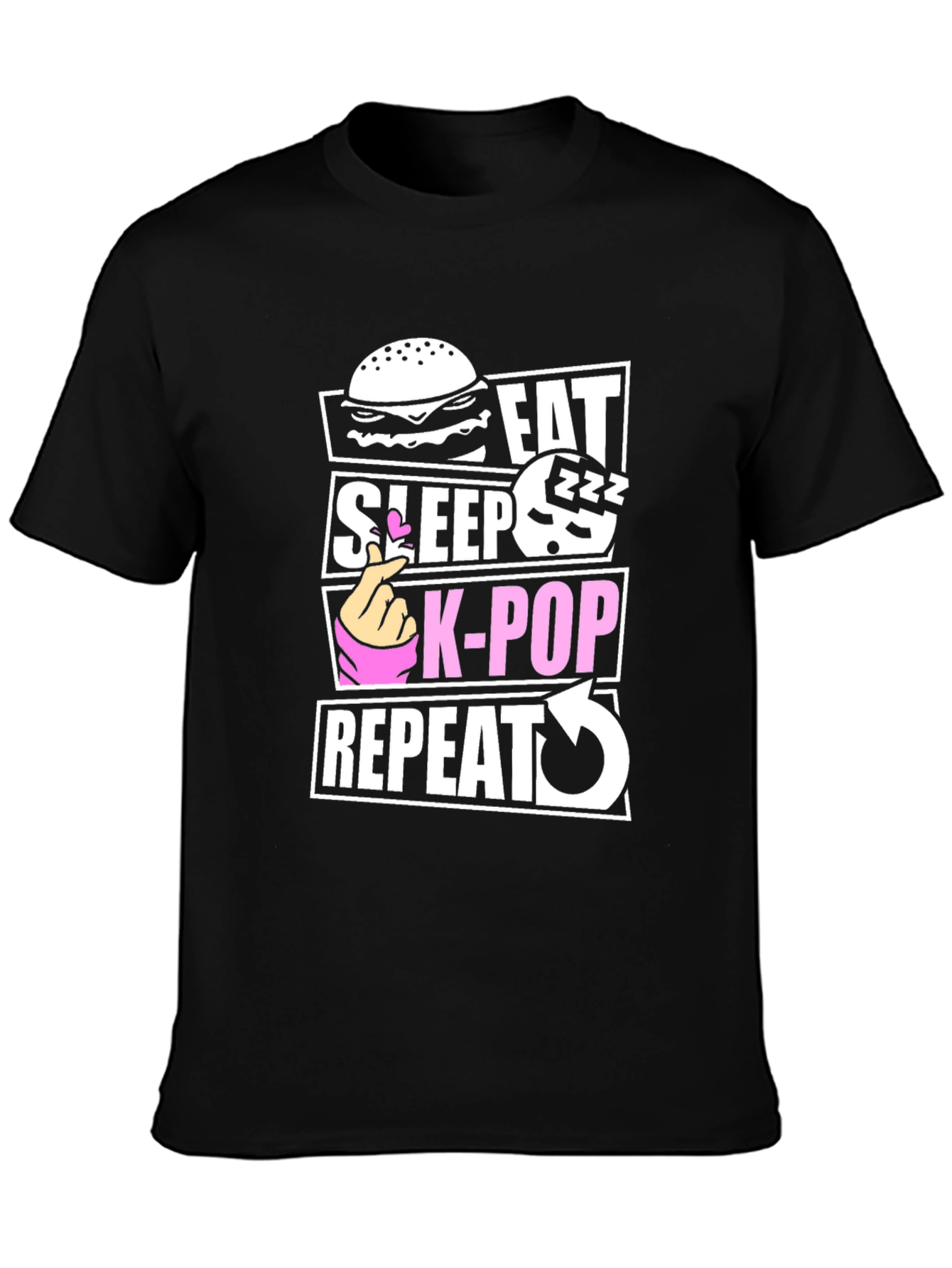 Eat Sleep K-Pop Repeat Graphic Tee