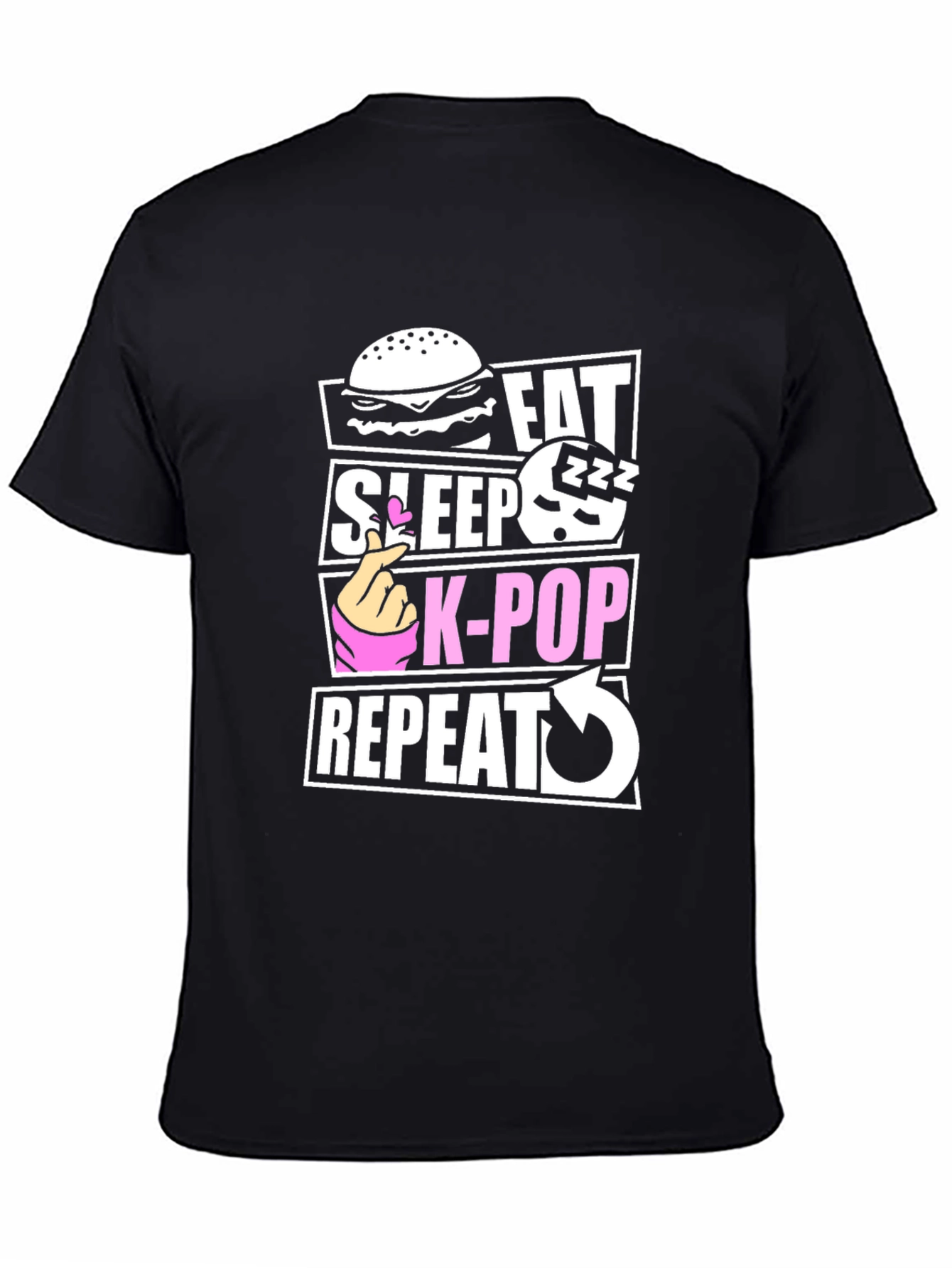 Eat Sleep K-Pop Repeat Graphic Tee