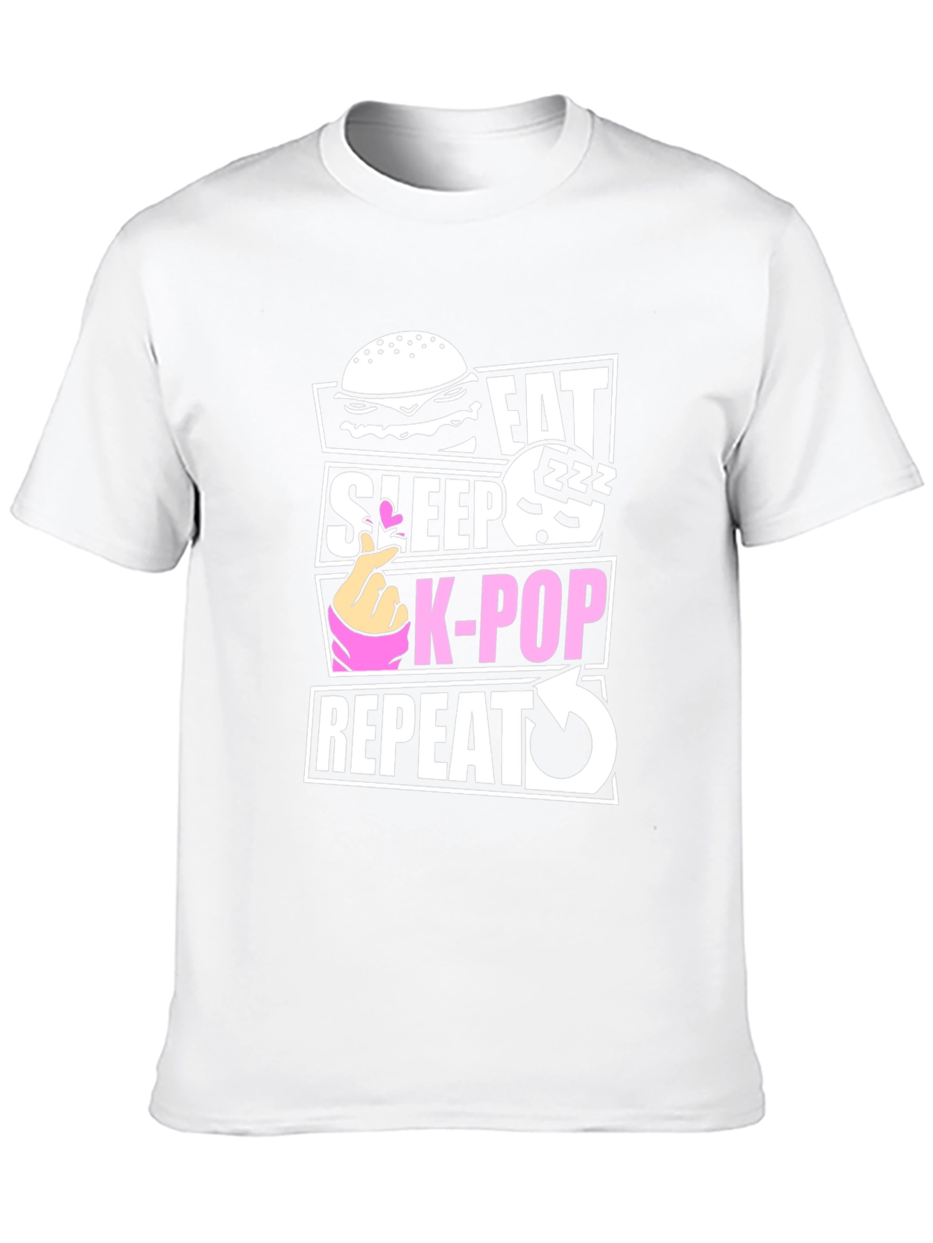 Eat Sleep K-Pop Repeat Graphic Tee