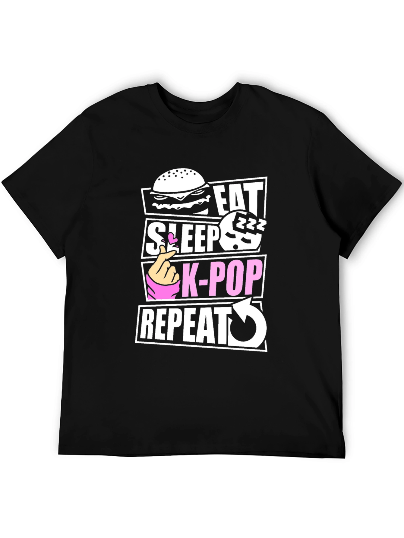 Eat Sleep K-Pop Repeat Graphic Tee