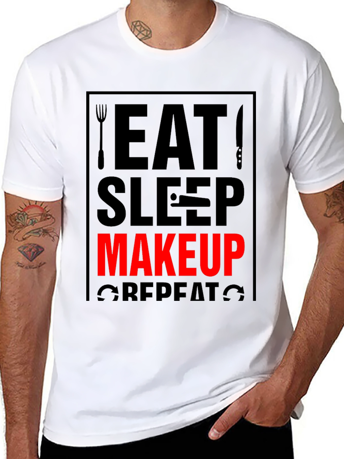Eat Sleep Makeup Repeat Black T-Shirt