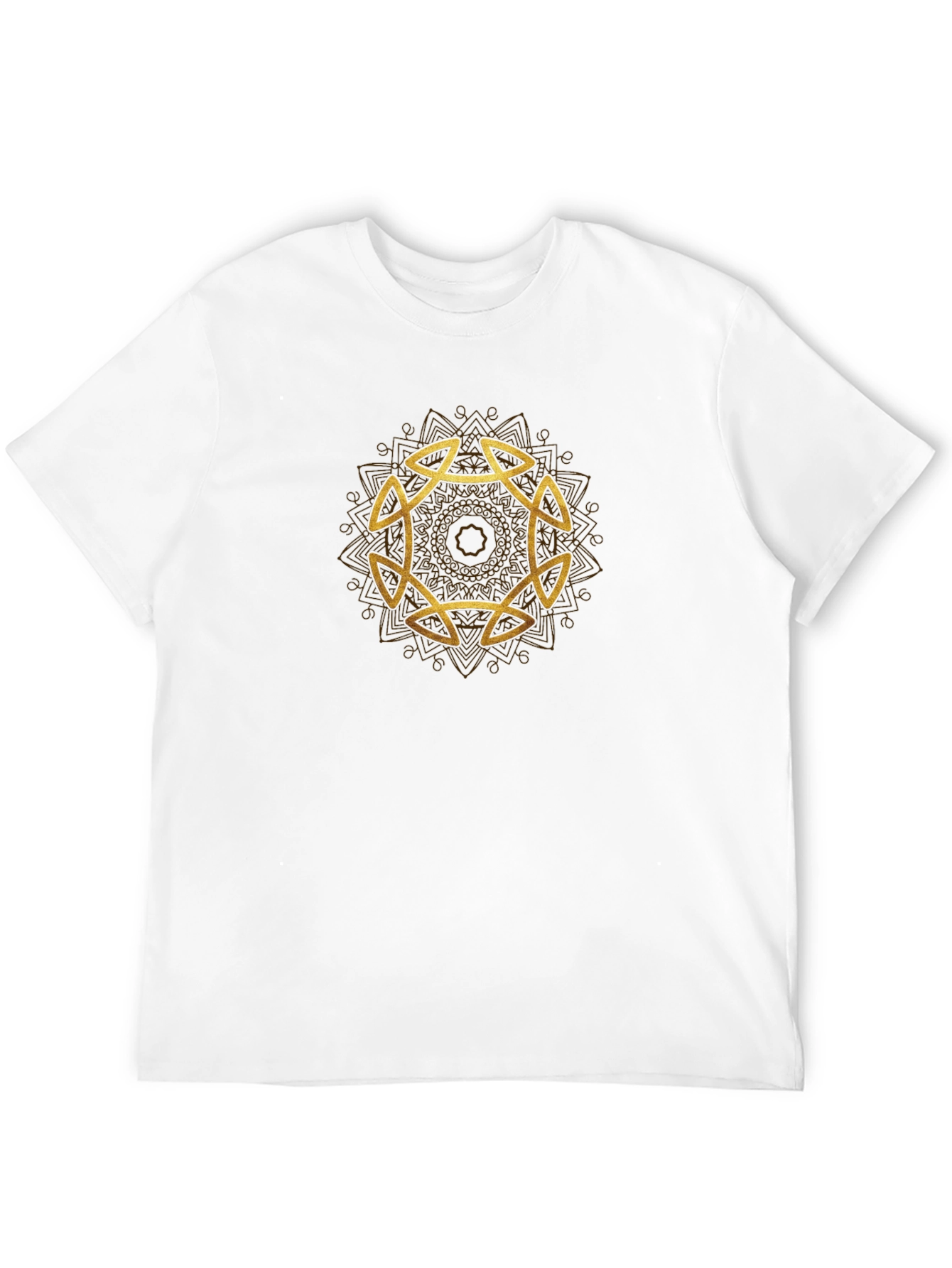Golden Celtic Knot Design Black T-Shirt