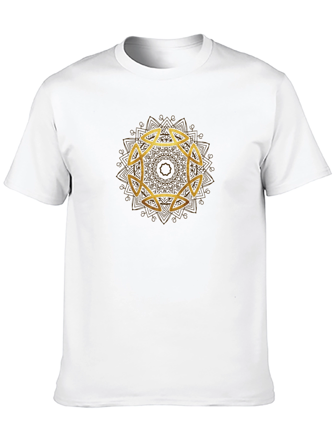 Golden Celtic Knot Design Black T-Shirt