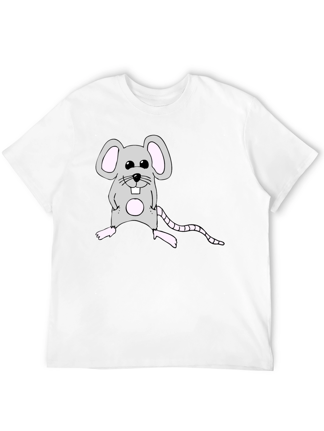 Cute Mouse Graphic Black T-Shirt