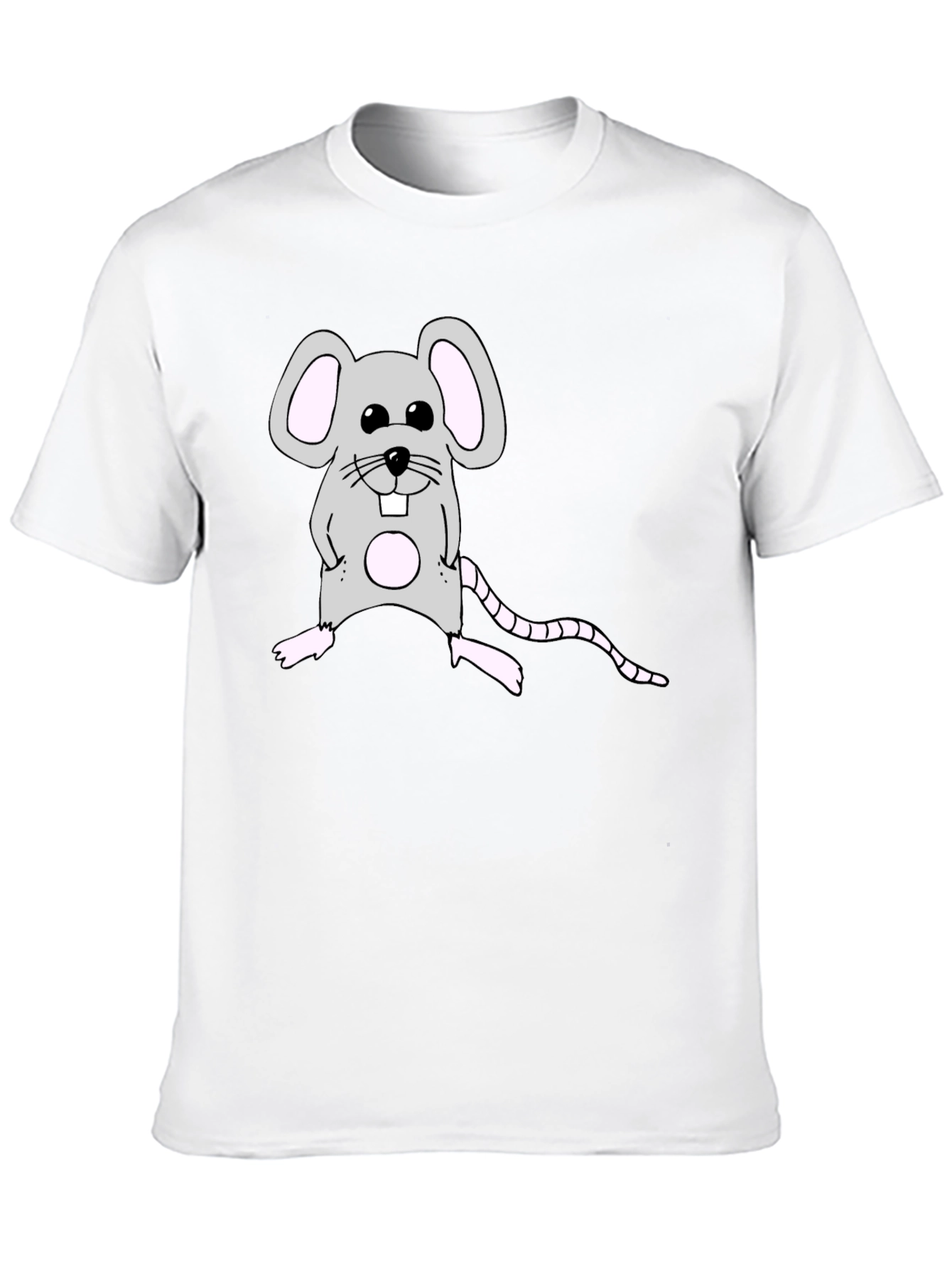 Cute Mouse Graphic Black T-Shirt