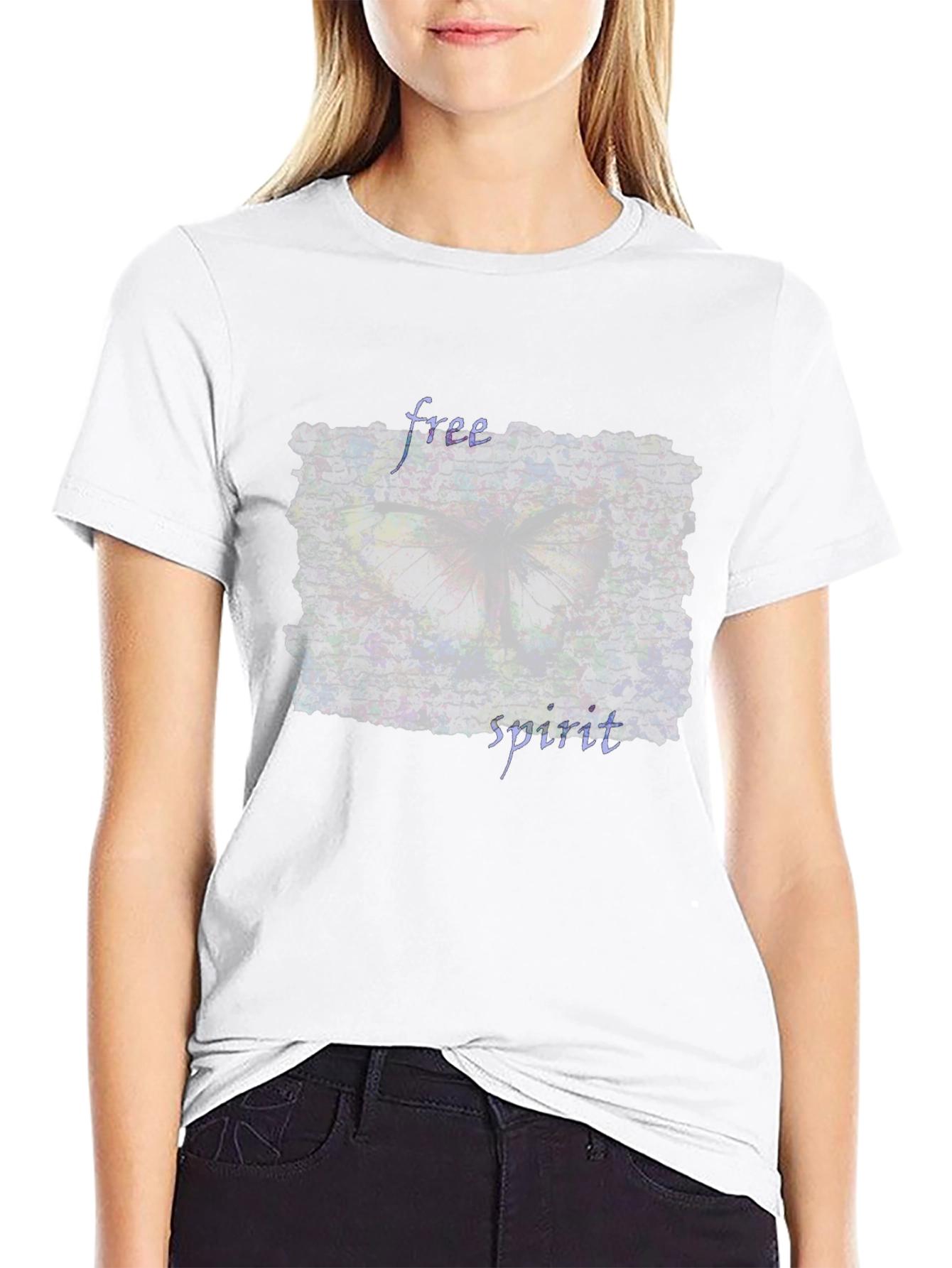 Free Spirit Butterfly Graphic Tee - Black
