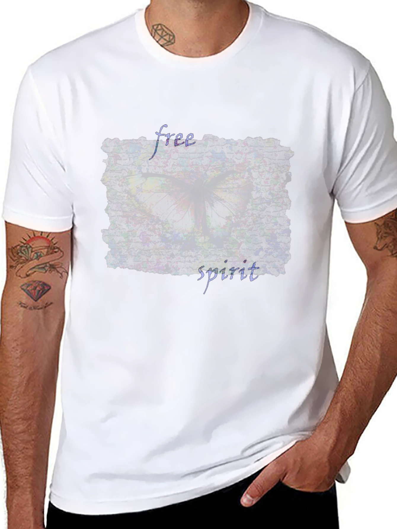 Free Spirit Butterfly Graphic Tee - Black