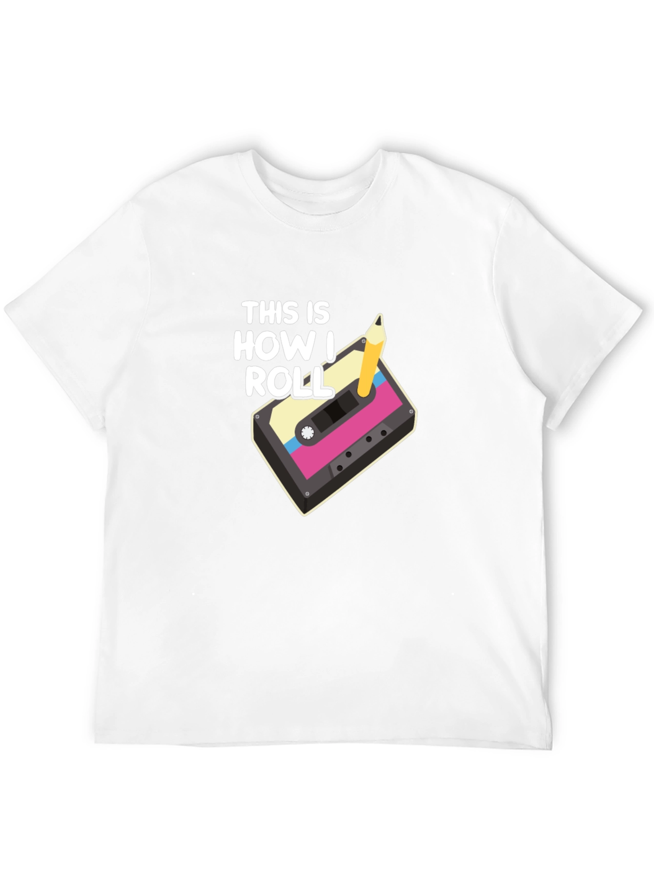 Retro Cassette Tape & Pencil T-Shirt