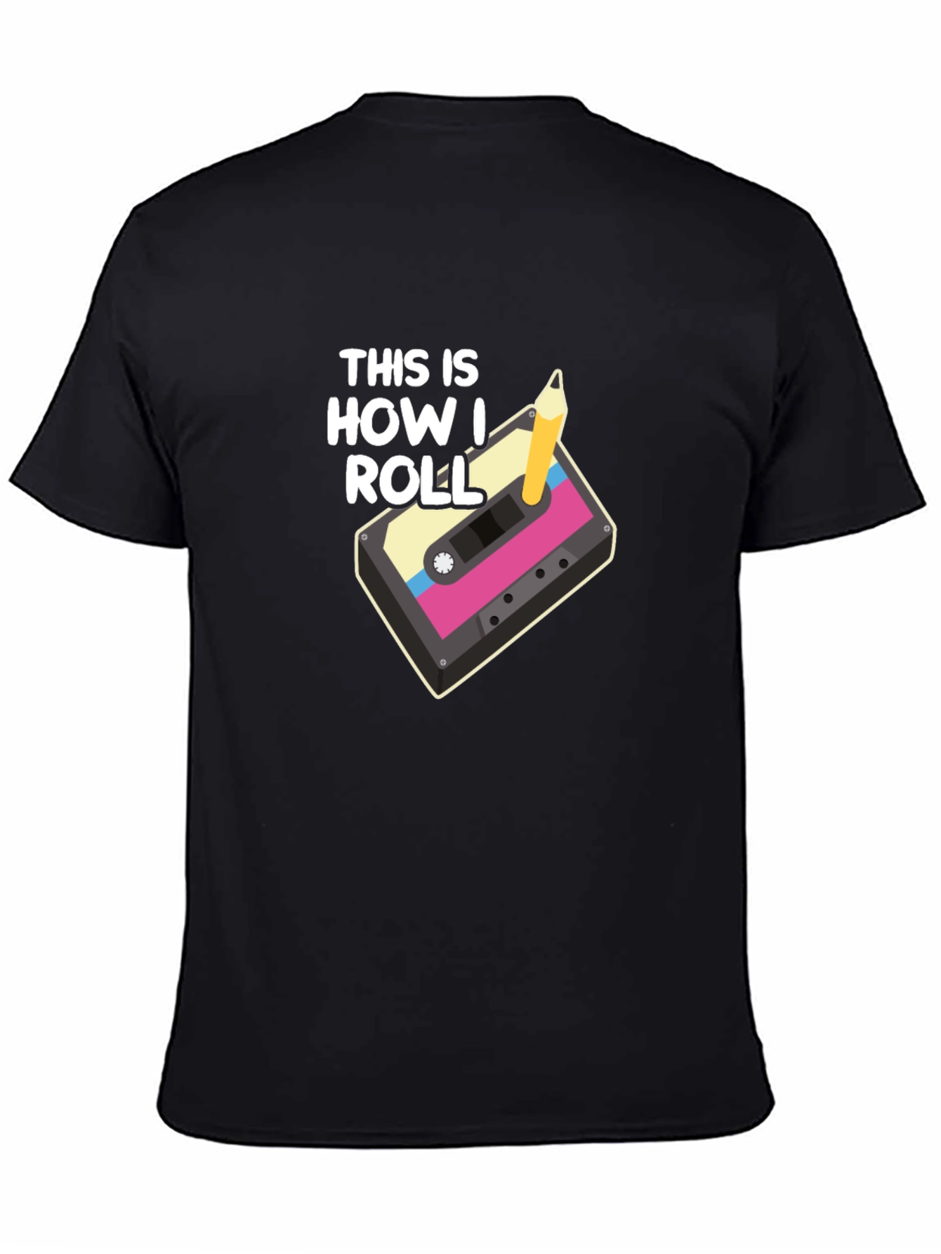 Retro Cassette Tape & Pencil T-Shirt