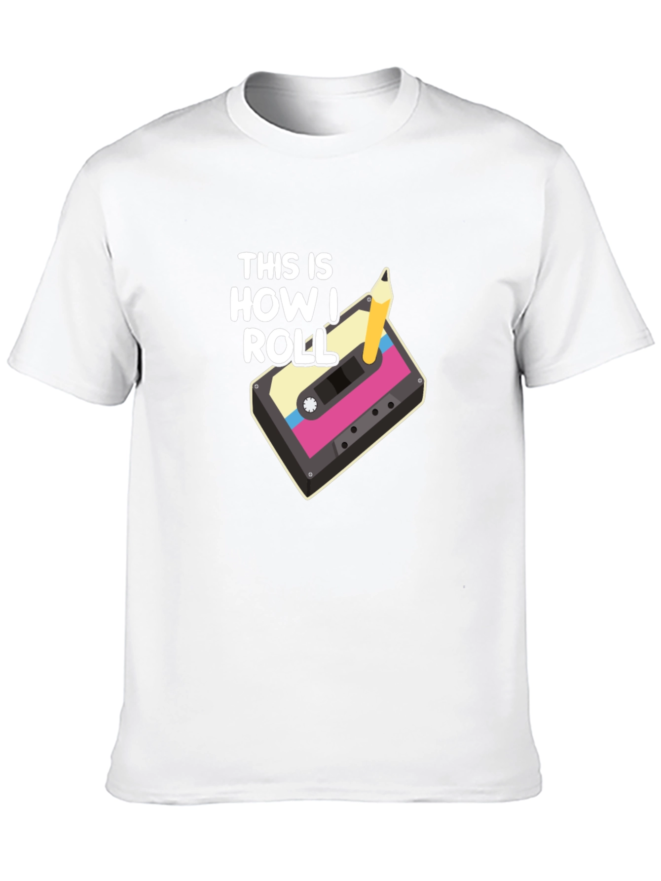 Retro Cassette Tape & Pencil T-Shirt