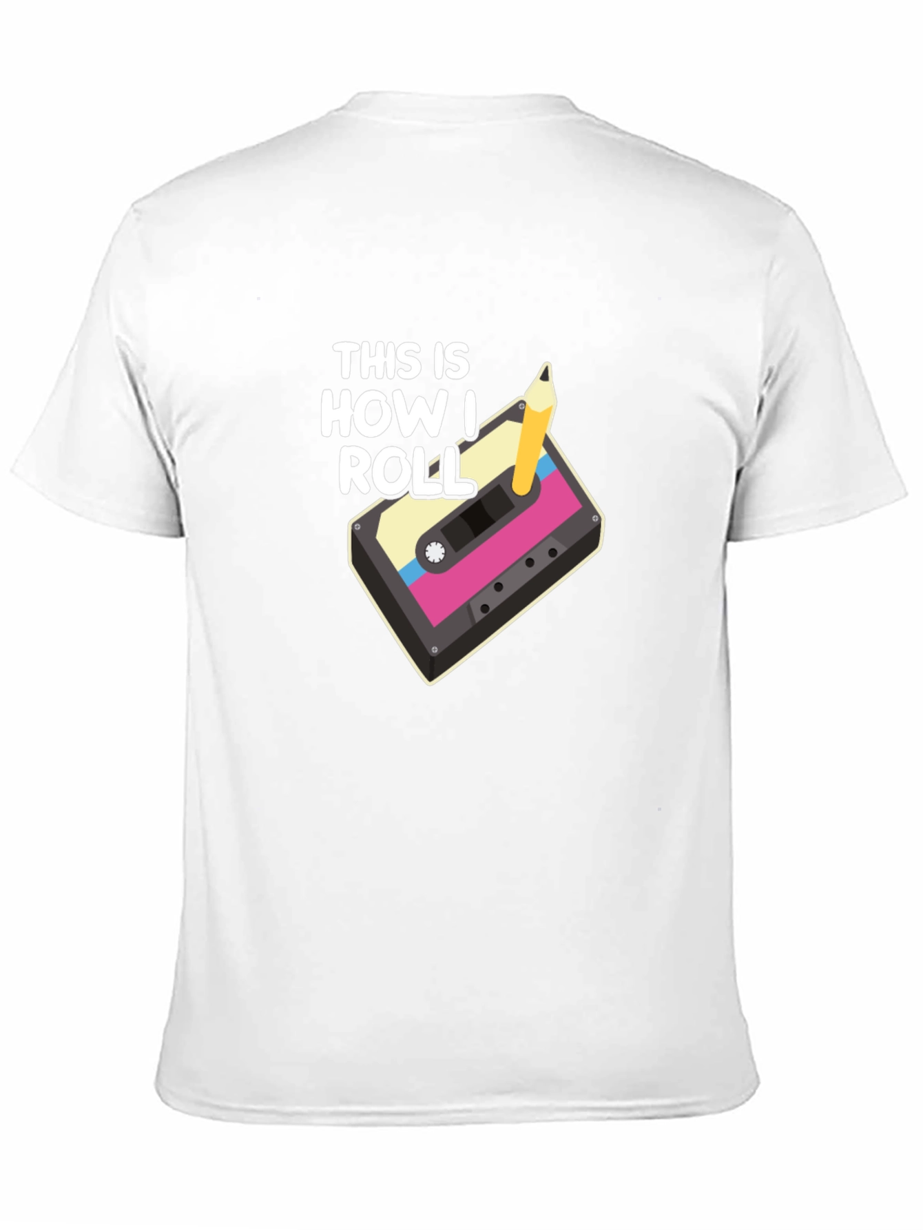 Retro Cassette Tape & Pencil T-Shirt