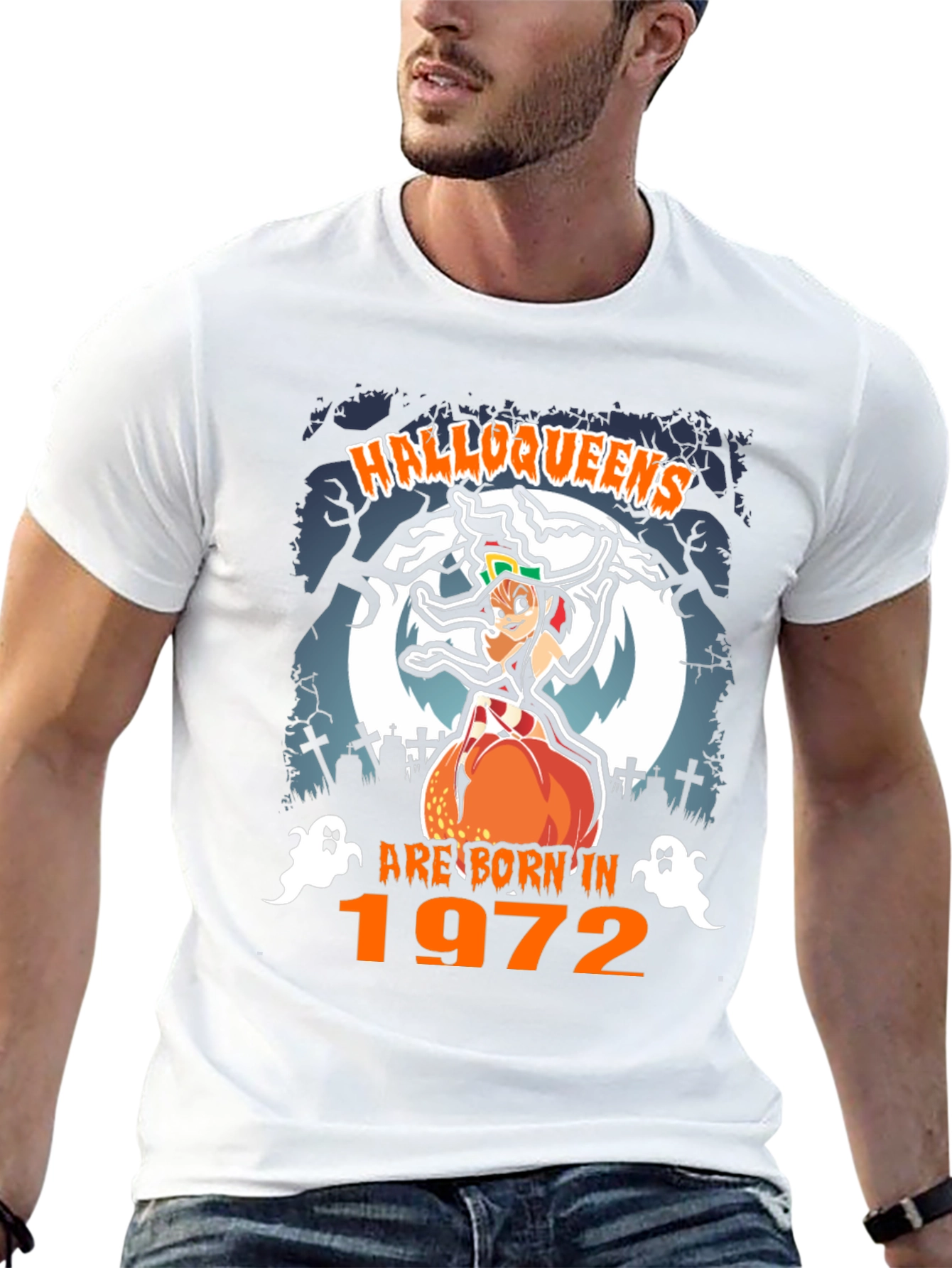 Halloween Birthday T-Shirt - Halloqueens Born in 1972
