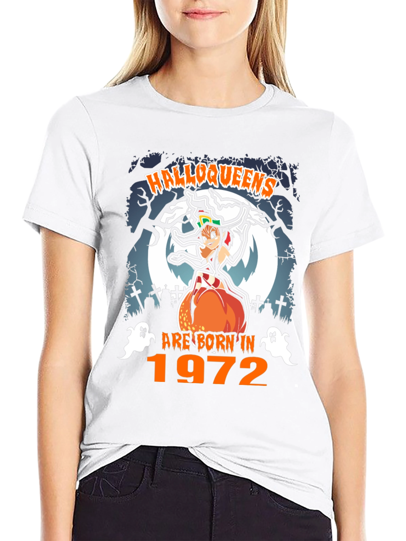 Halloween Birthday T-Shirt - Halloqueens Born in 1972