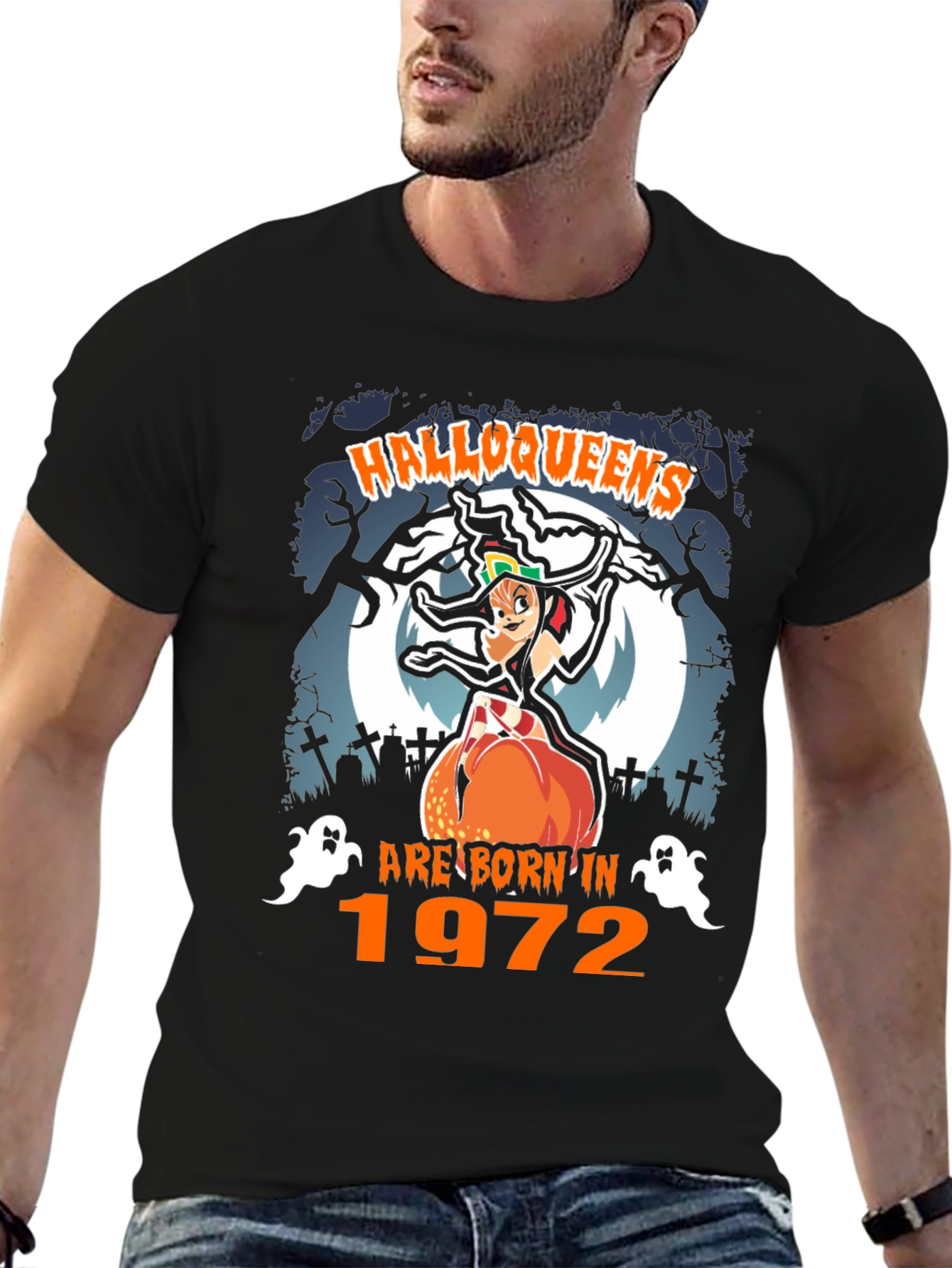 Halloween Birthday T-Shirt - Halloqueens Born in 1972