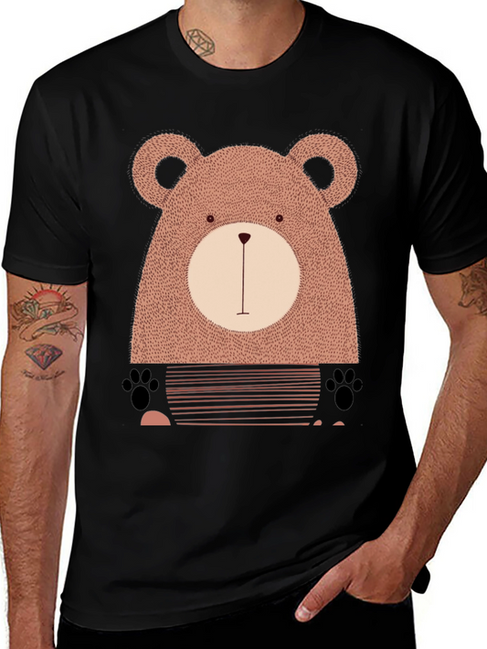 Cute Bear Graphic Black T-Shirt