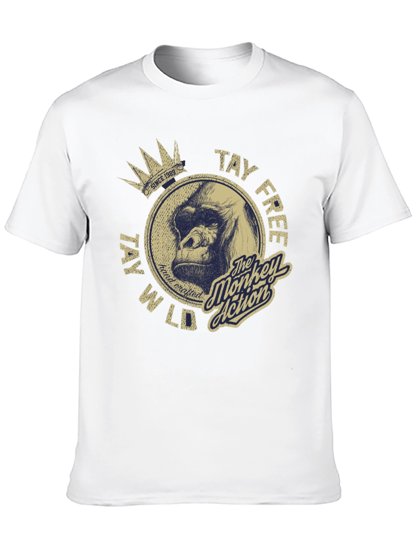 Tay Free Wild Monkey Action Graphic T-Shirt