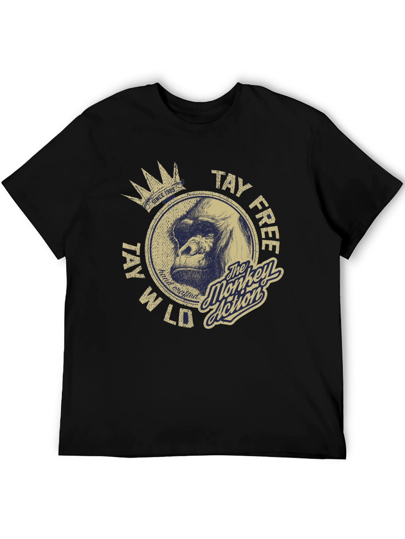 Tay Free Wild Monkey Action Graphic T-Shirt