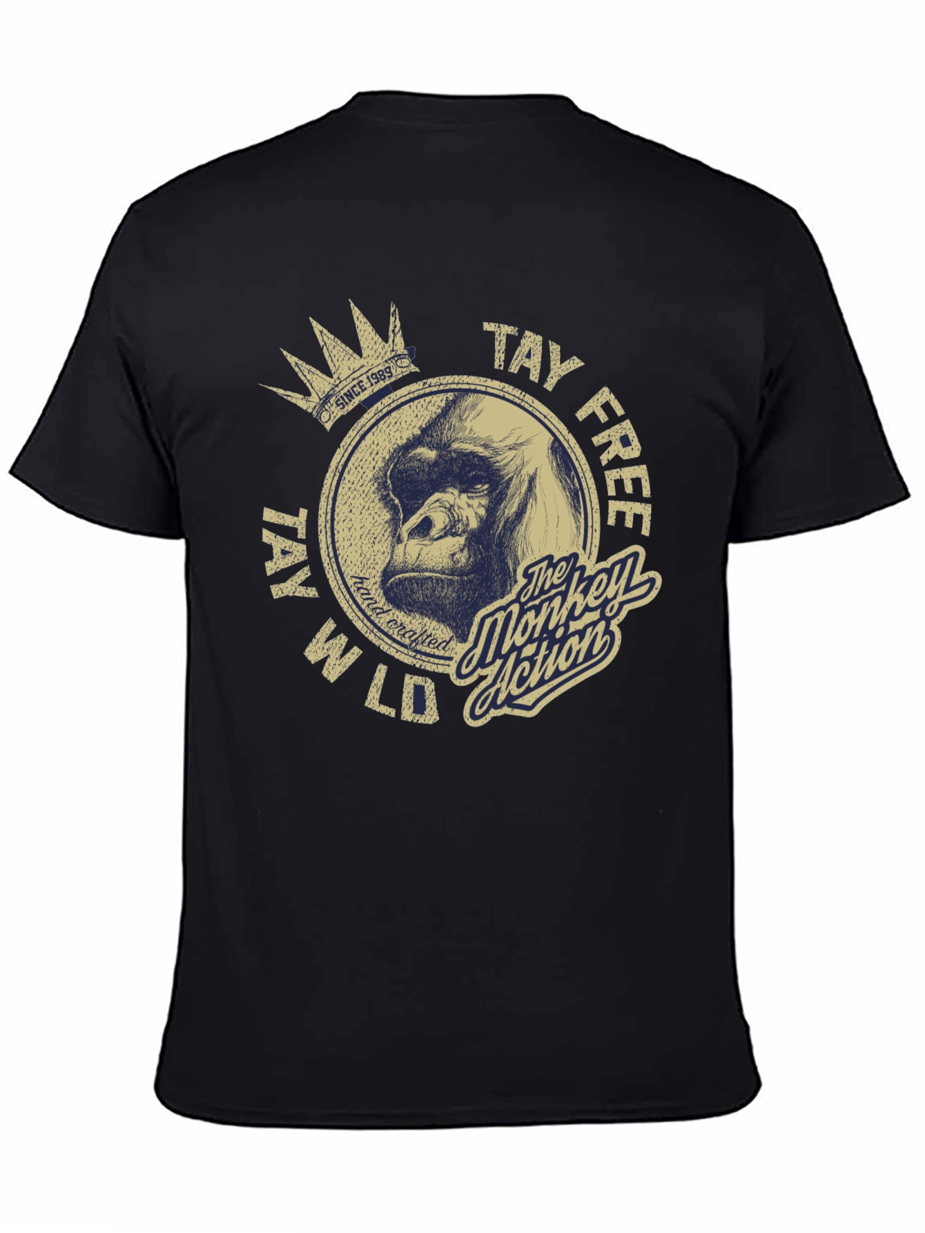 Tay Free Wild Monkey Action Graphic T-Shirt