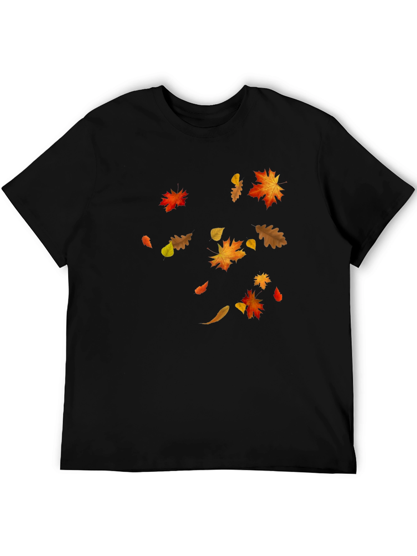 Autumn Leaves Graphic Black T-Shirt
