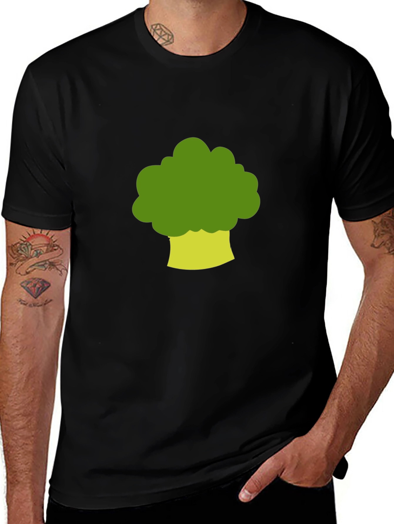 Broccoli Graphic Print Crew Neck T-Shirt