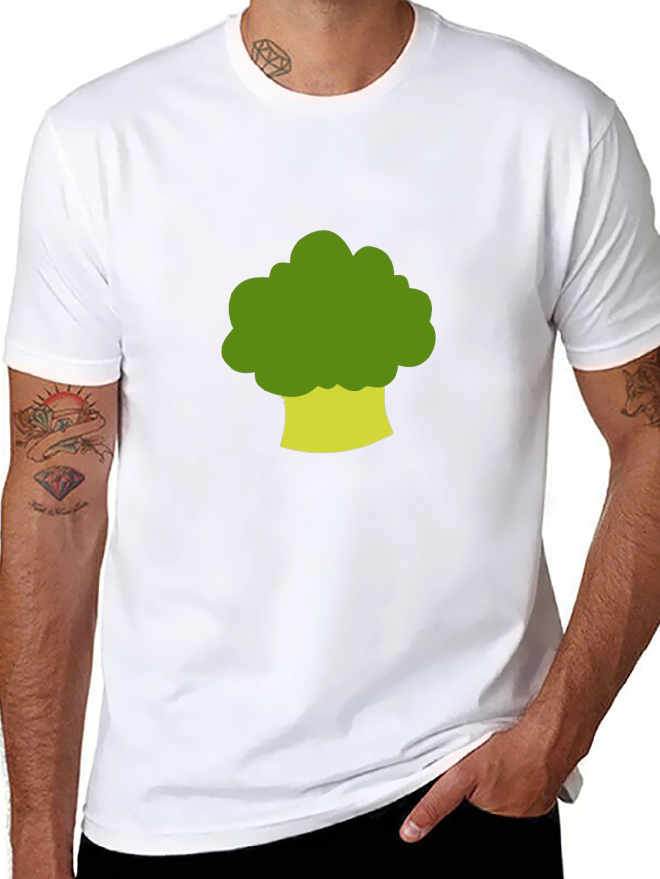 Broccoli Graphic Print Crew Neck T-Shirt