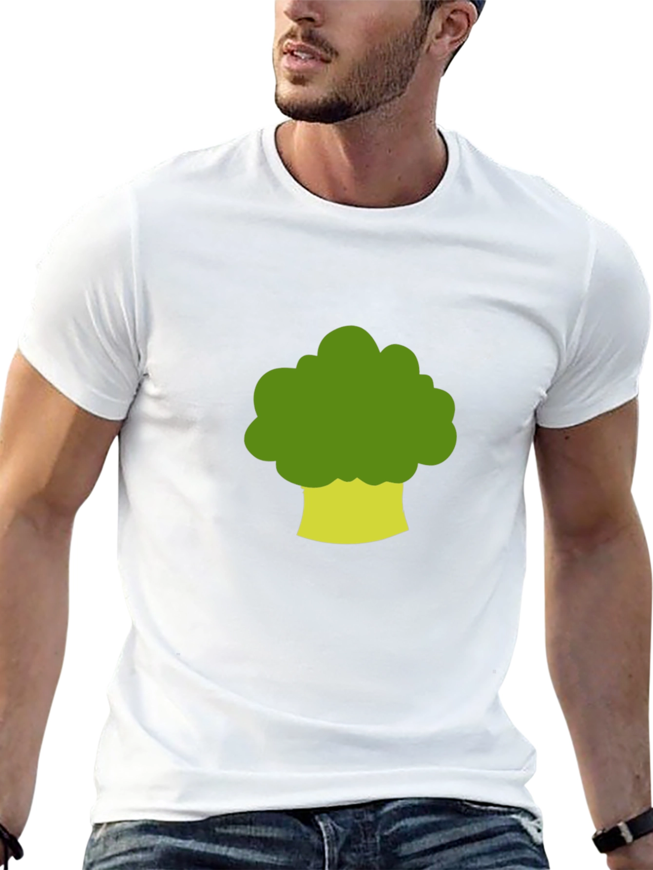 Broccoli Graphic Print Crew Neck T-Shirt