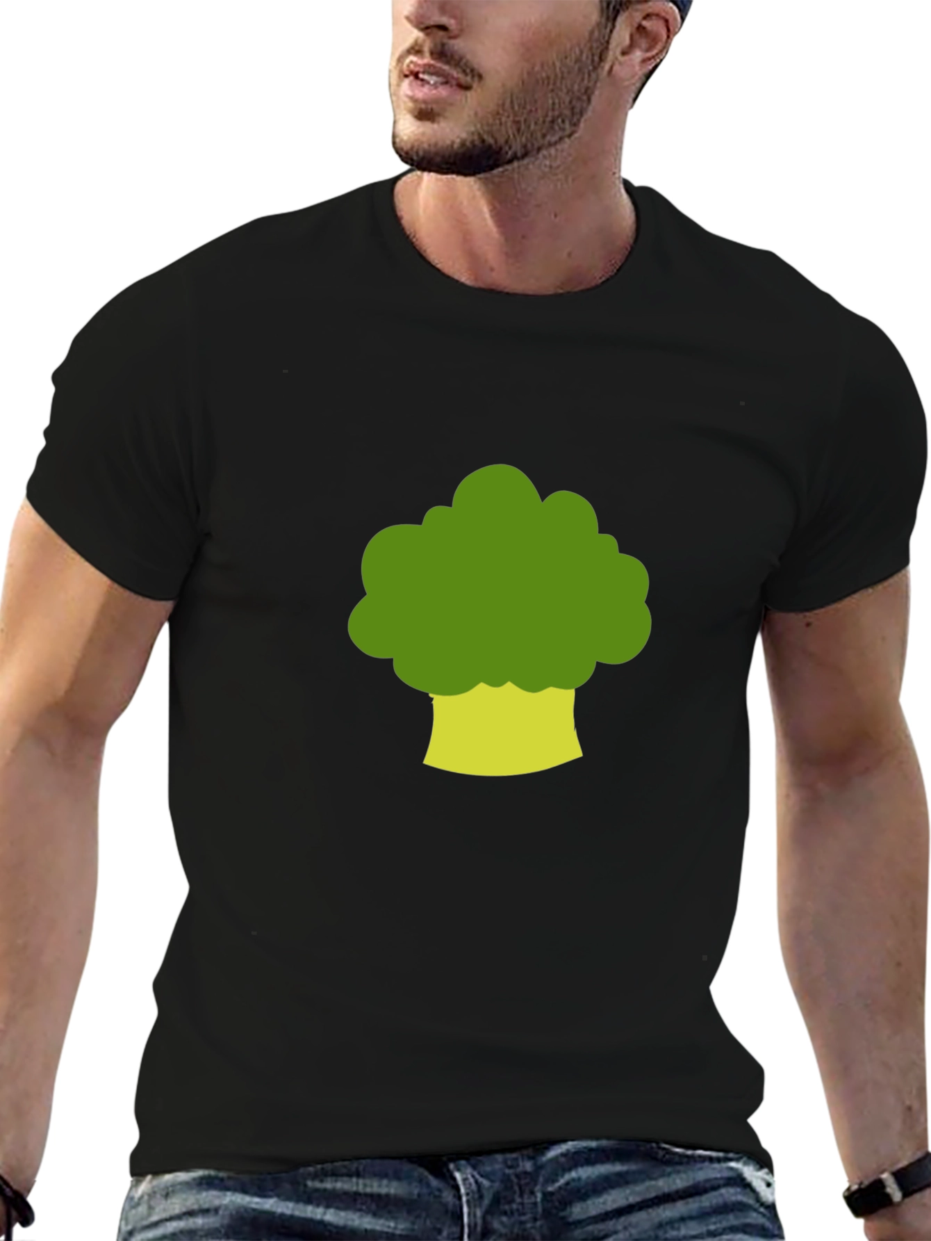 Broccoli Graphic Print Crew Neck T-Shirt