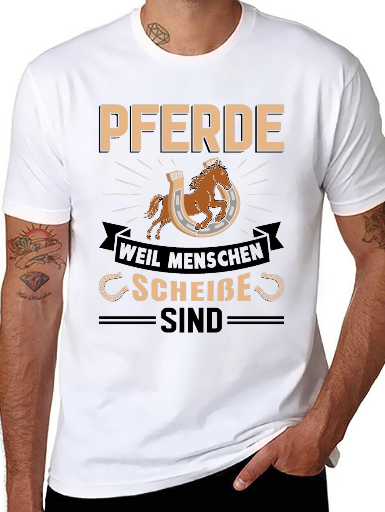 Pferde Weil Menschen Scheiße Sind Graphic Tee