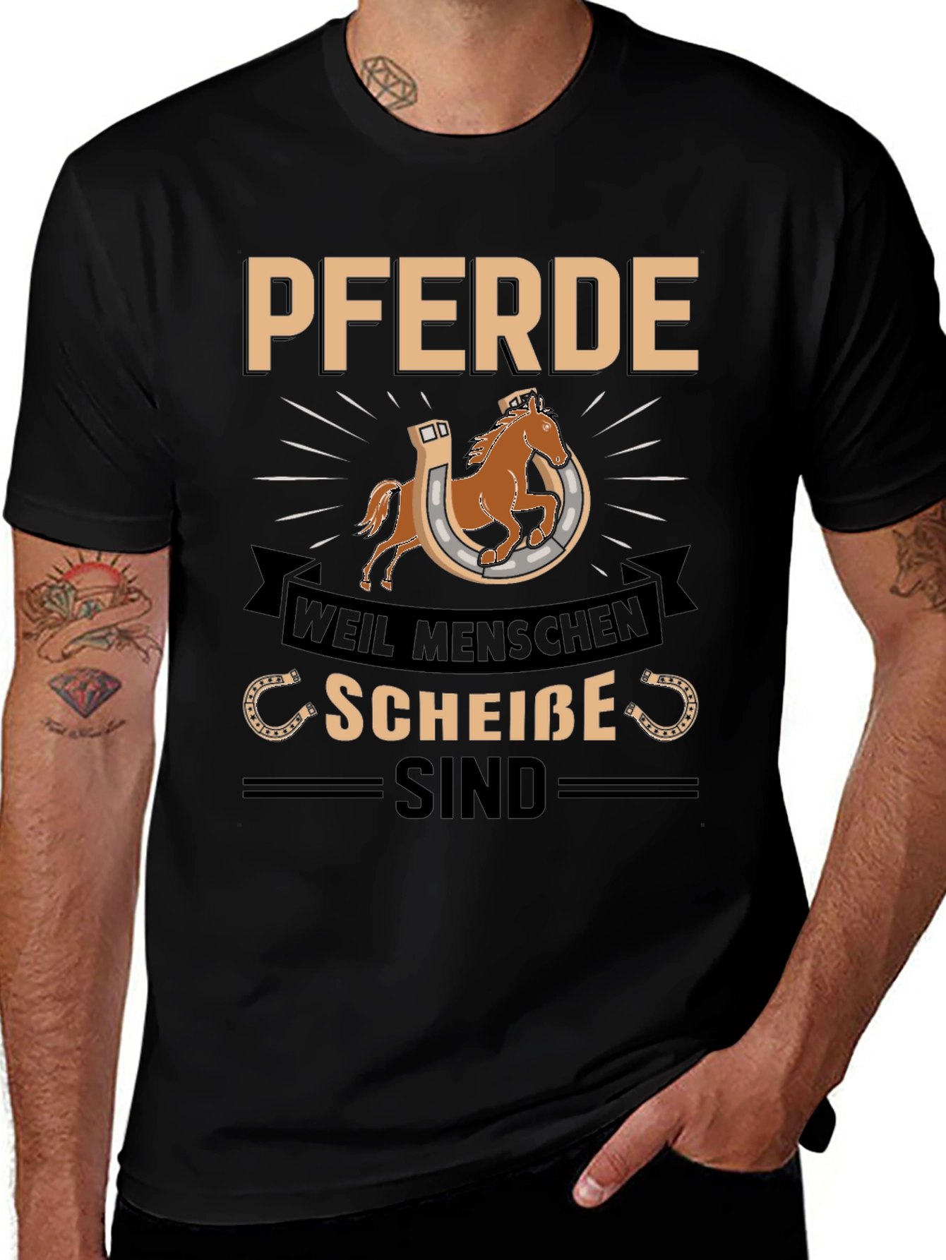 Pferde Weil Menschen Scheiße Sind Graphic Tee