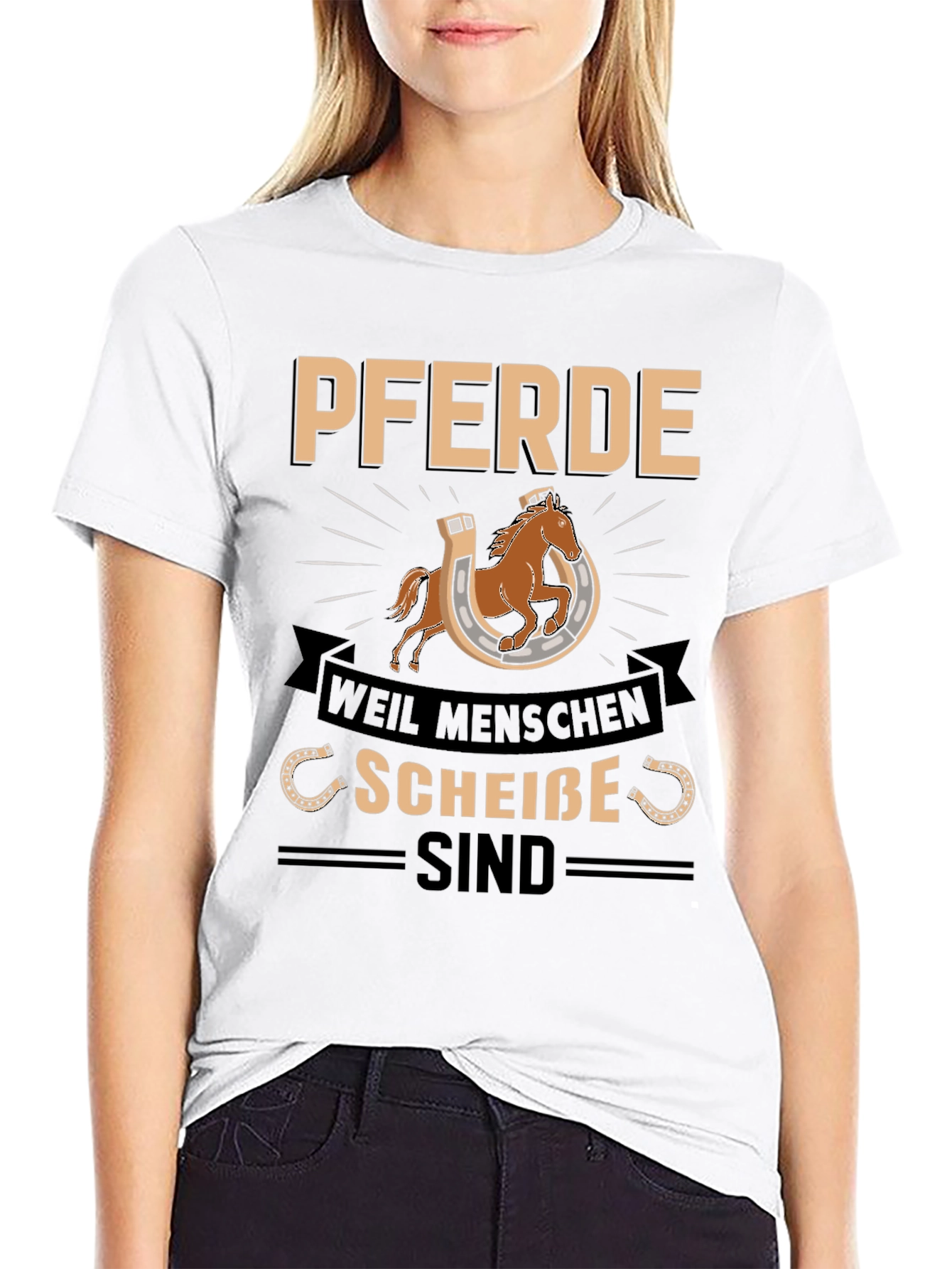 Pferde Weil Menschen Scheiße Sind Graphic Tee