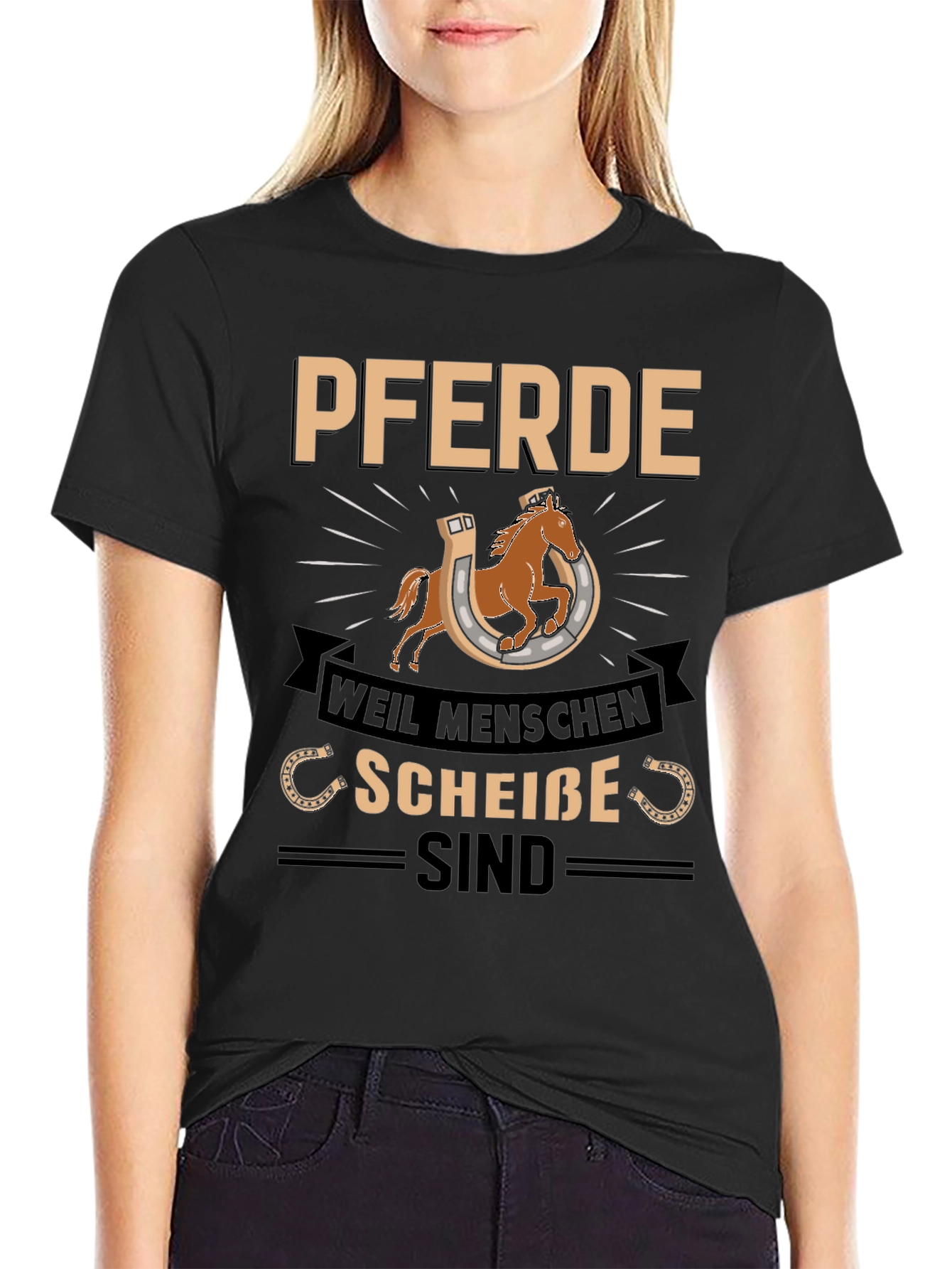Pferde Weil Menschen Scheiße Sind Graphic Tee