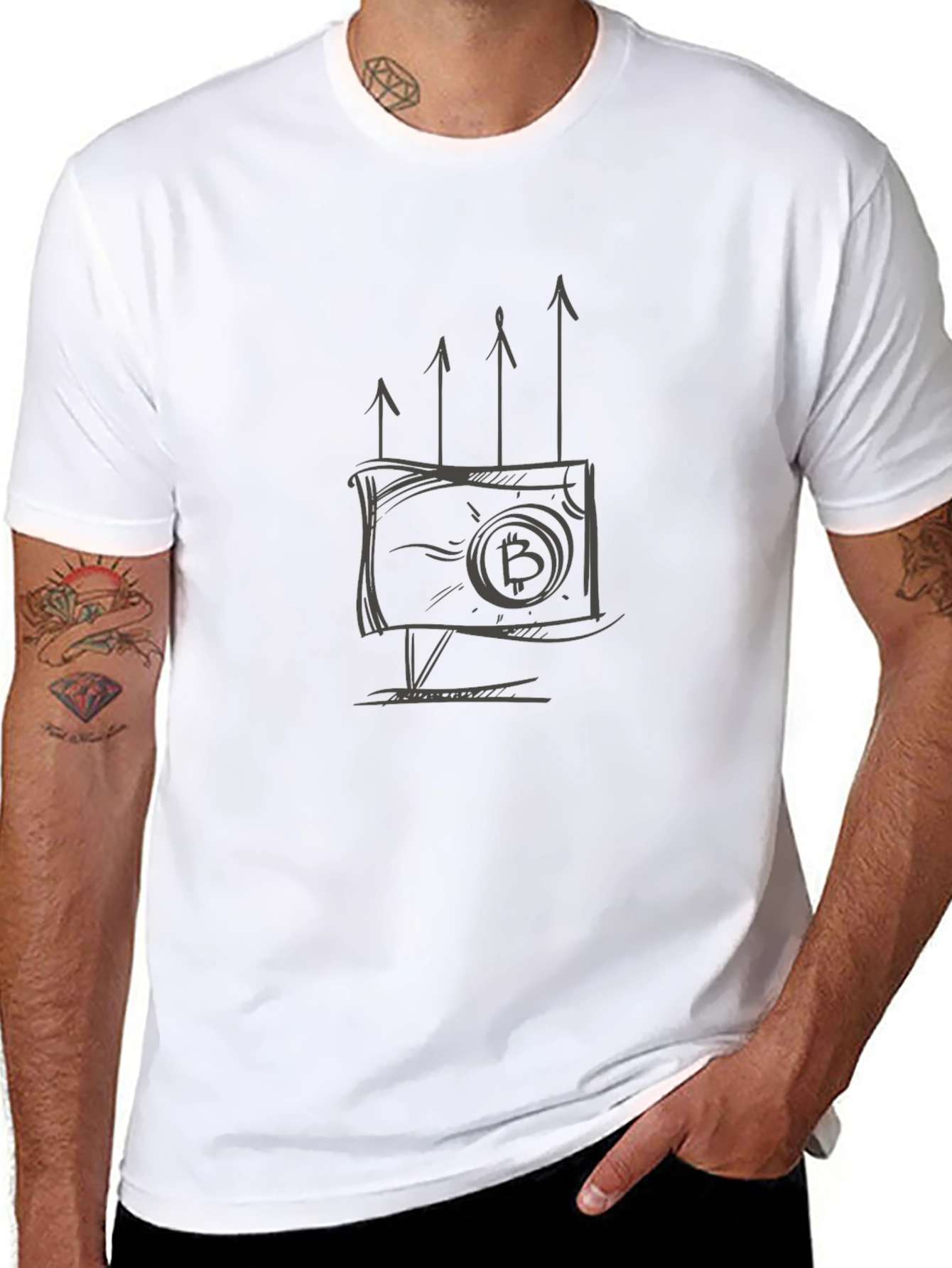 Bitcoin Rise Graphic T-Shirt - Black Crypto Tee