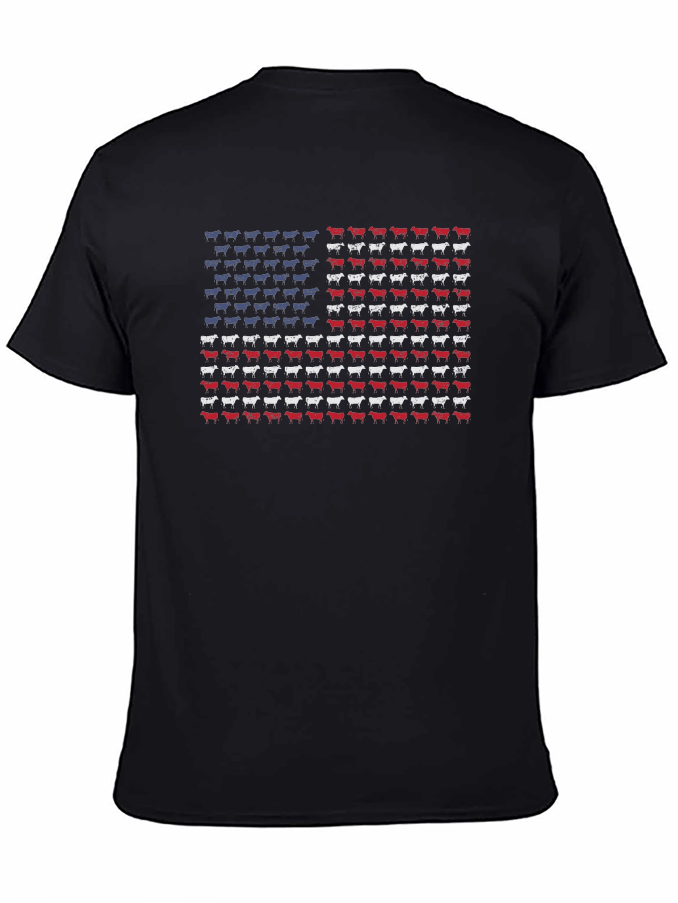 American Flag Cow Graphic T-Shirt