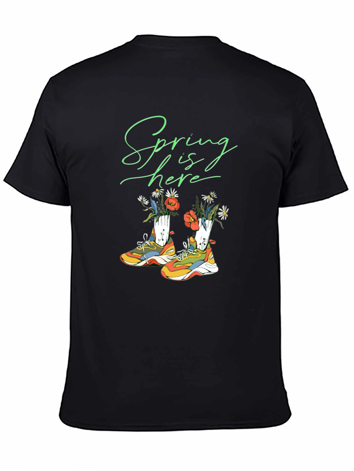 Spring is Here Shoes and Flowers Graphic T-Shirt