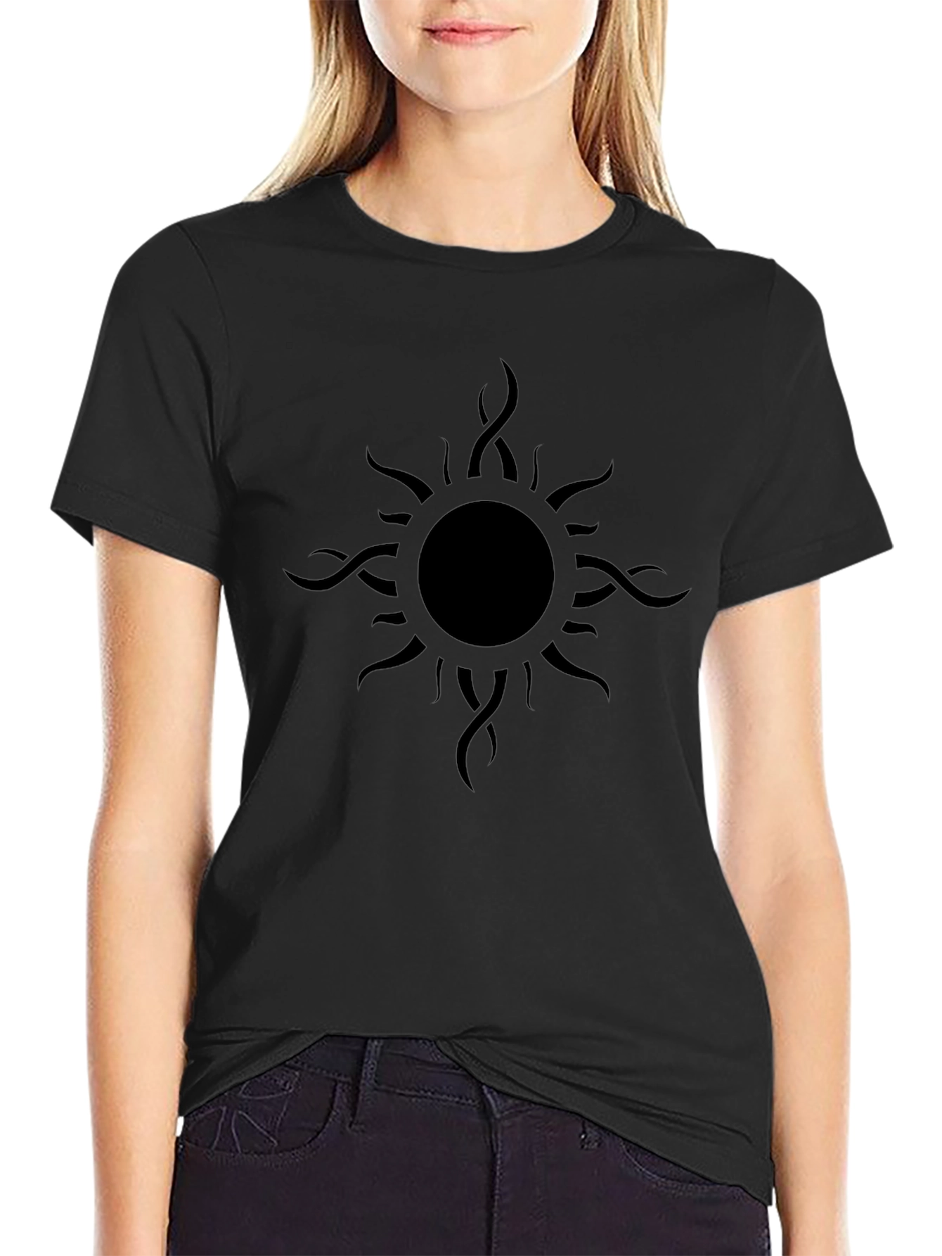 Black Sun Graphic Tee - Mens Casual T-Shirt