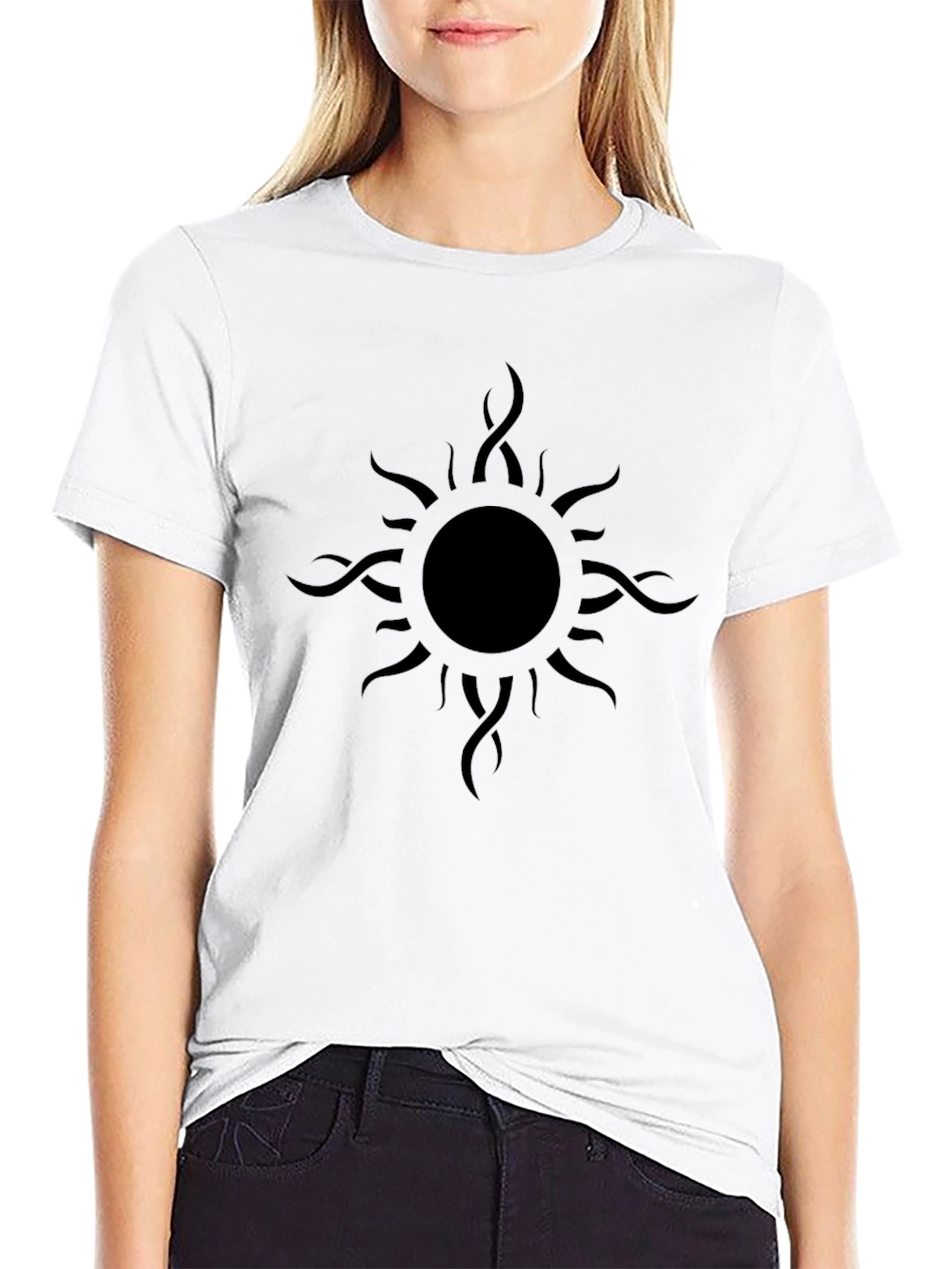 Black Sun Graphic Tee - Mens Casual T-Shirt