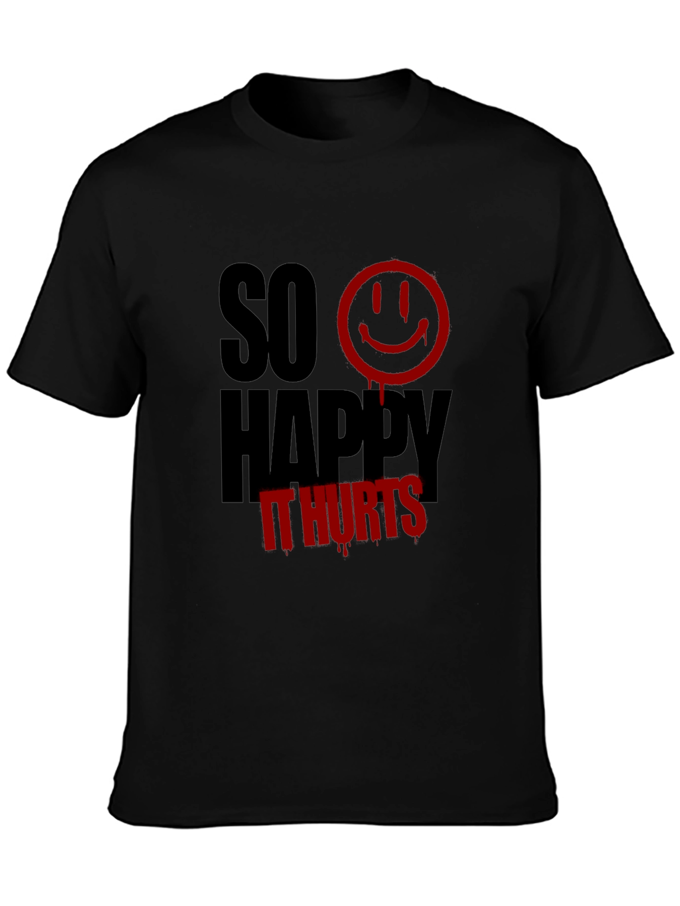 So Happy It Hurts Graphic Tee - Black