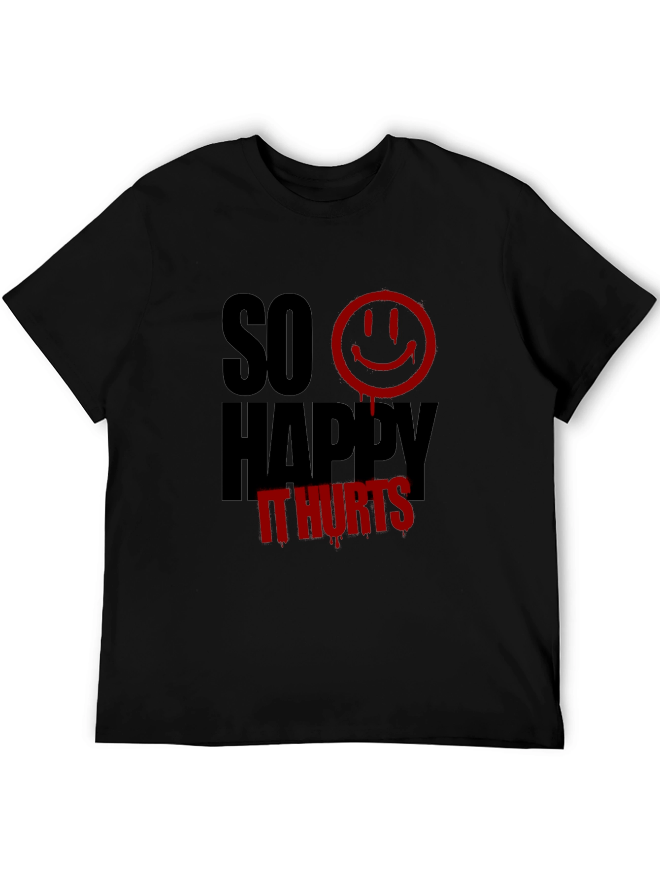 So Happy It Hurts Graphic Tee - Black